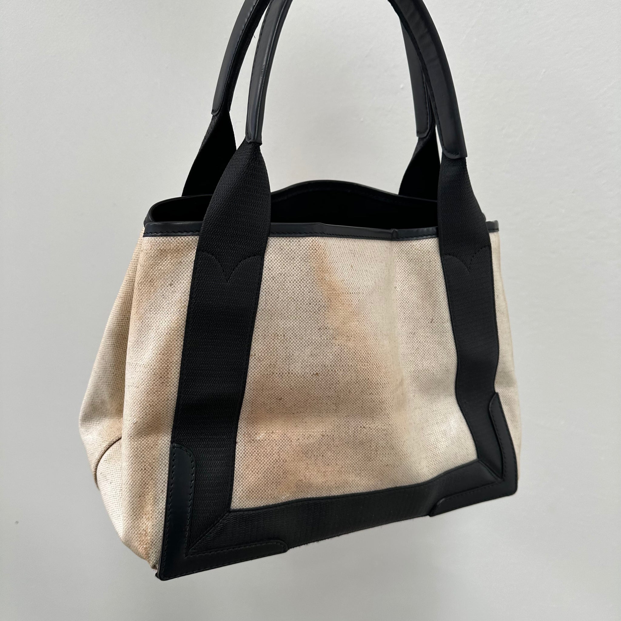 Balenciaga Cabas Tote Bag Coated Canvas White