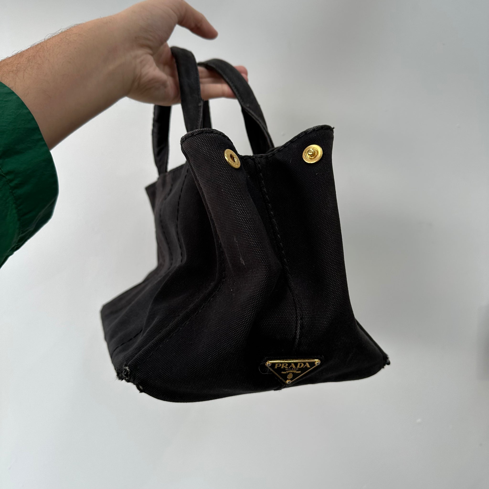 Prada Canapa Large Tote Bag Black