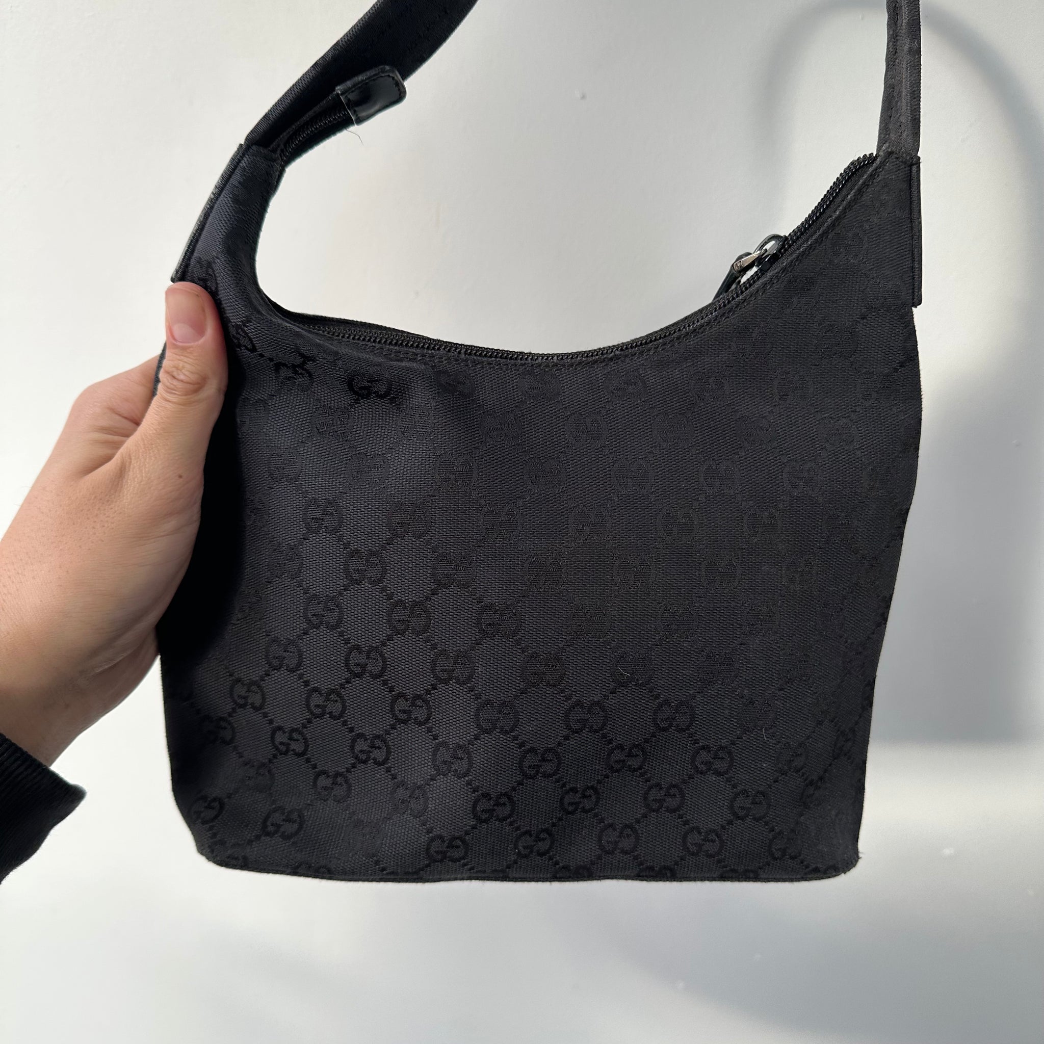 Gucci GG Print Black Shoulder Bag
