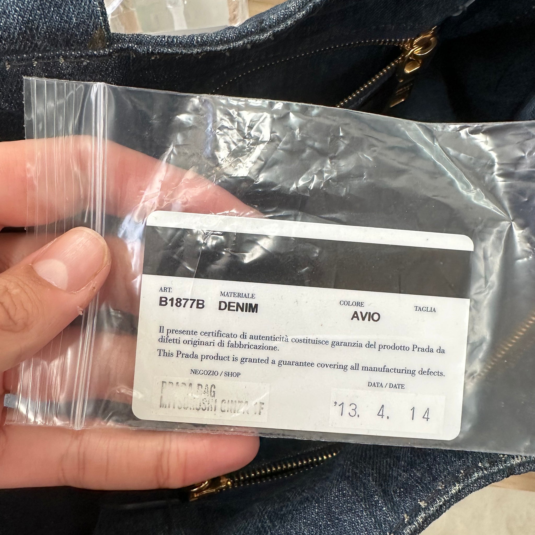 Prada Canapa Tote Bag Denim