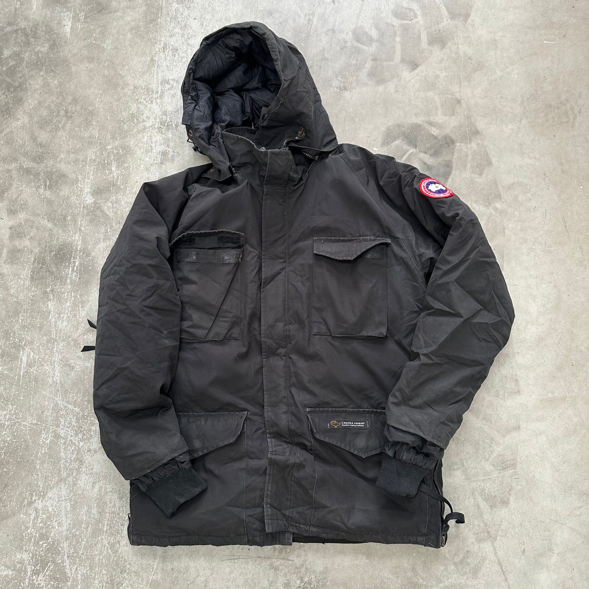 Canada Goose Black Front Pocket Logo Jacket Size M