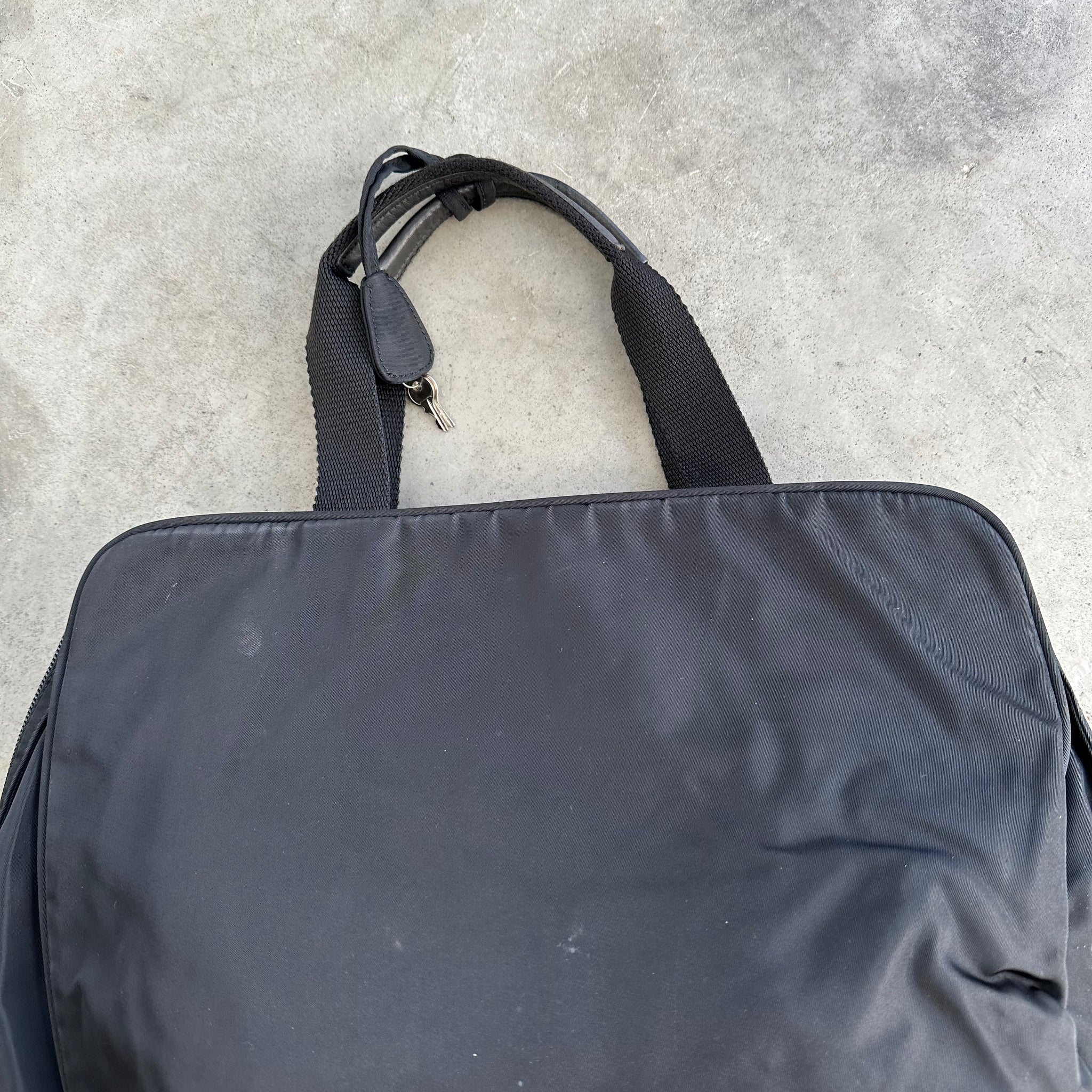 Prada Large Zip Around Hand Bag Nylon Black