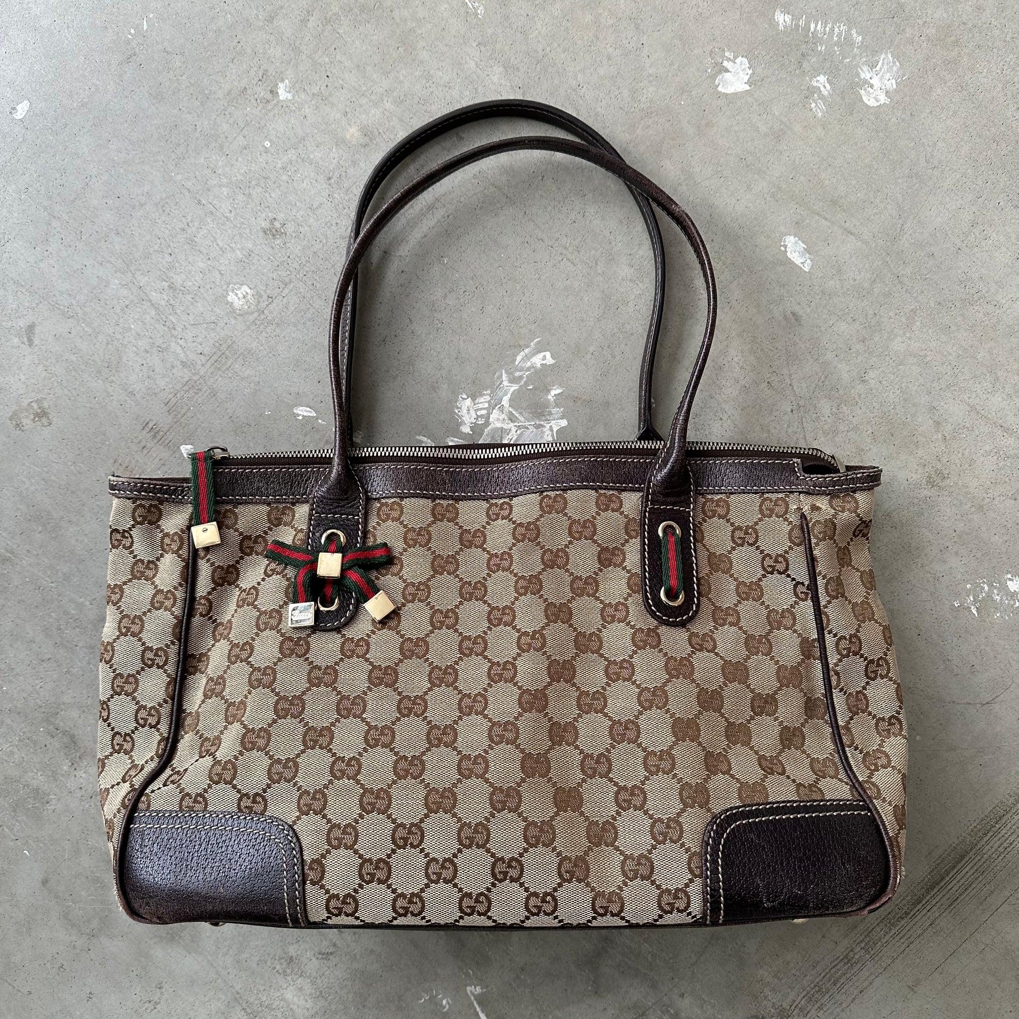 Gucci GG Print Bow Tie Detail Tote Bag