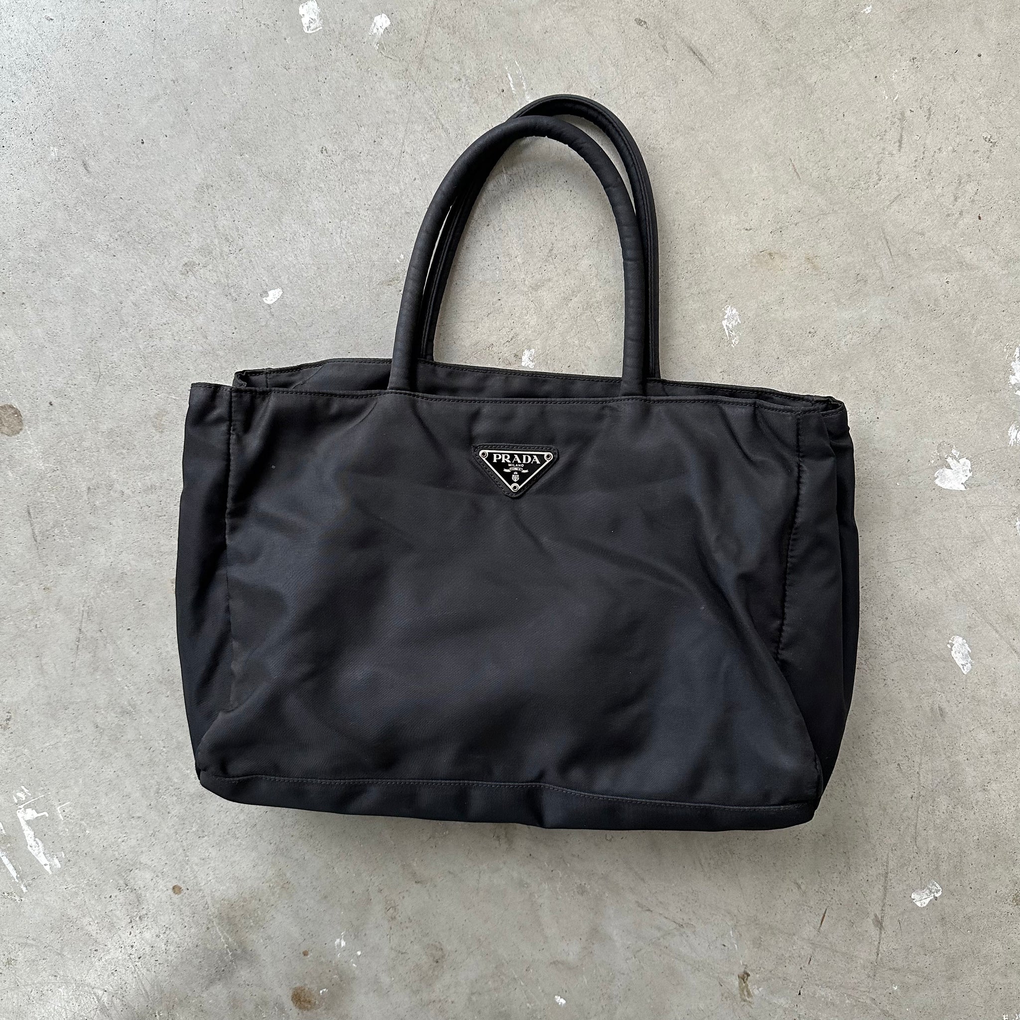 Prada Black Thick Handle Tote Bag