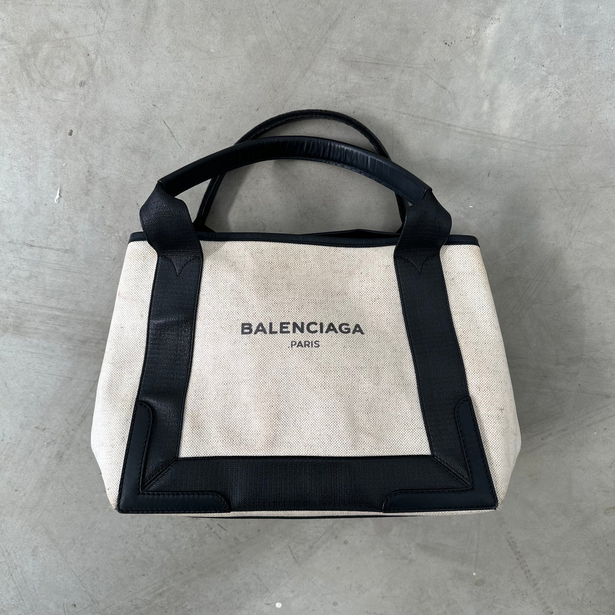 Balenciaga Cabas Tote Bag Coated Canvas White