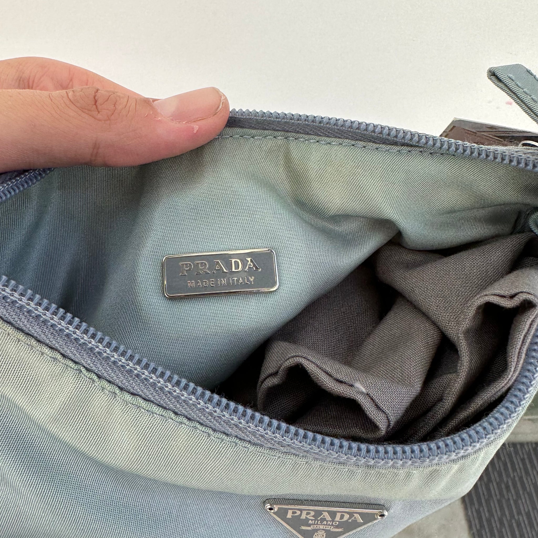 Prada Hobo Shoulder Bag Blue