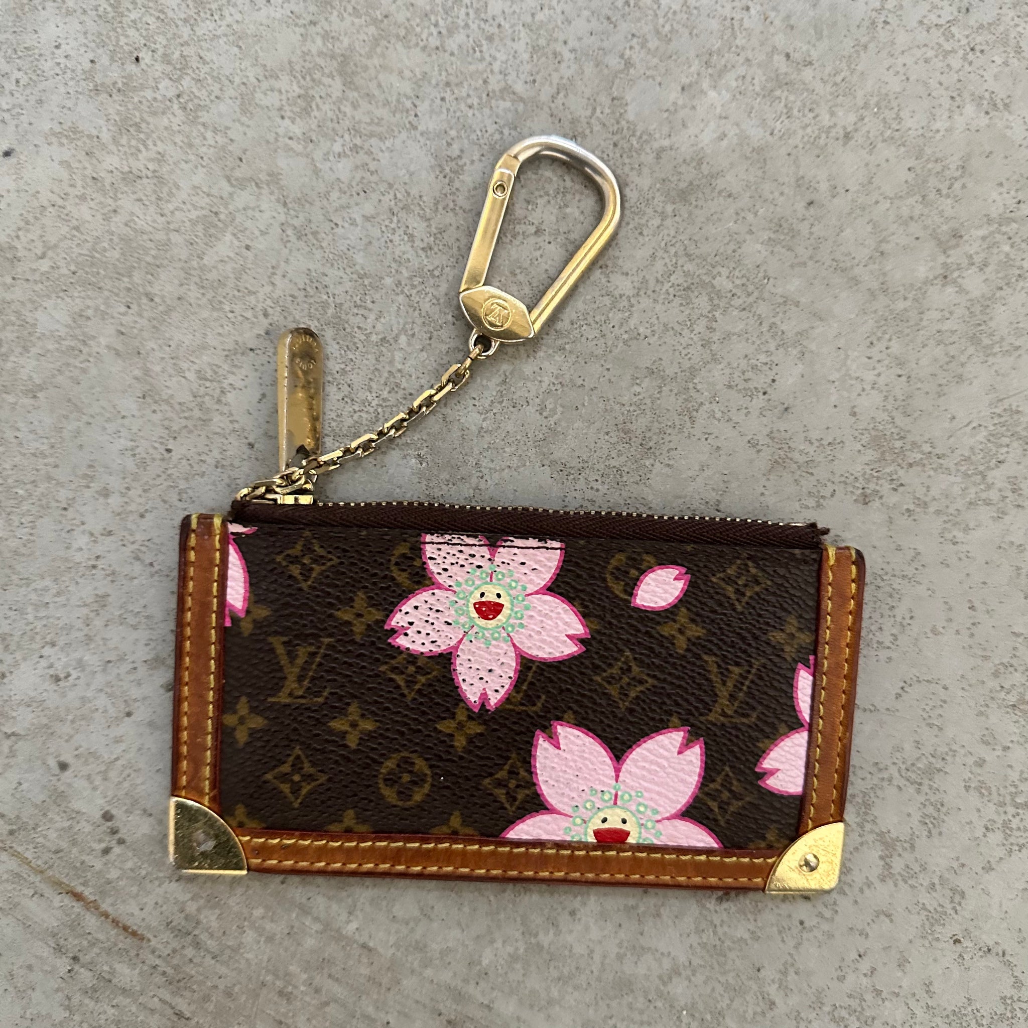 Louis Vuitton Coin Case Monogram Cherry Blossom Pochette Cle Takashi Murakami