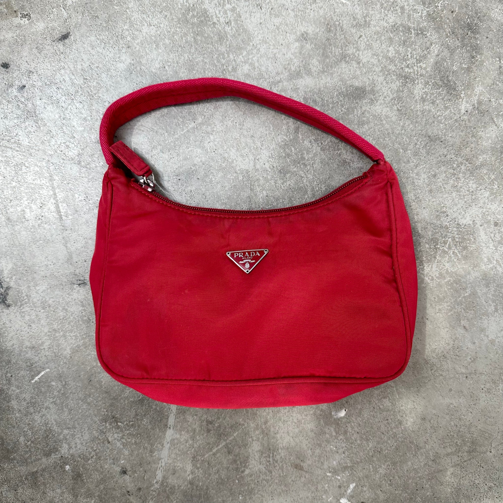 Prada Hobo Shoulder Bag Red