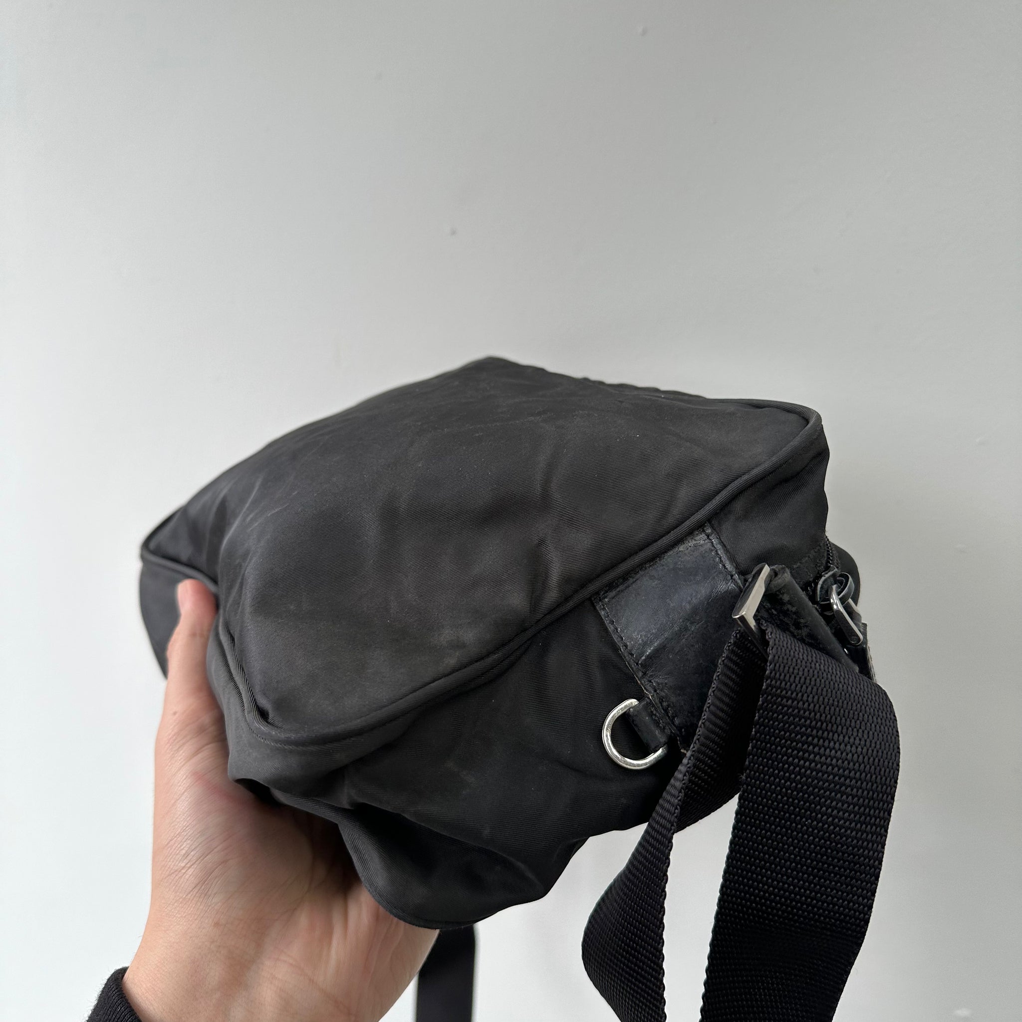 Prada Black Messenger Nylon Bag