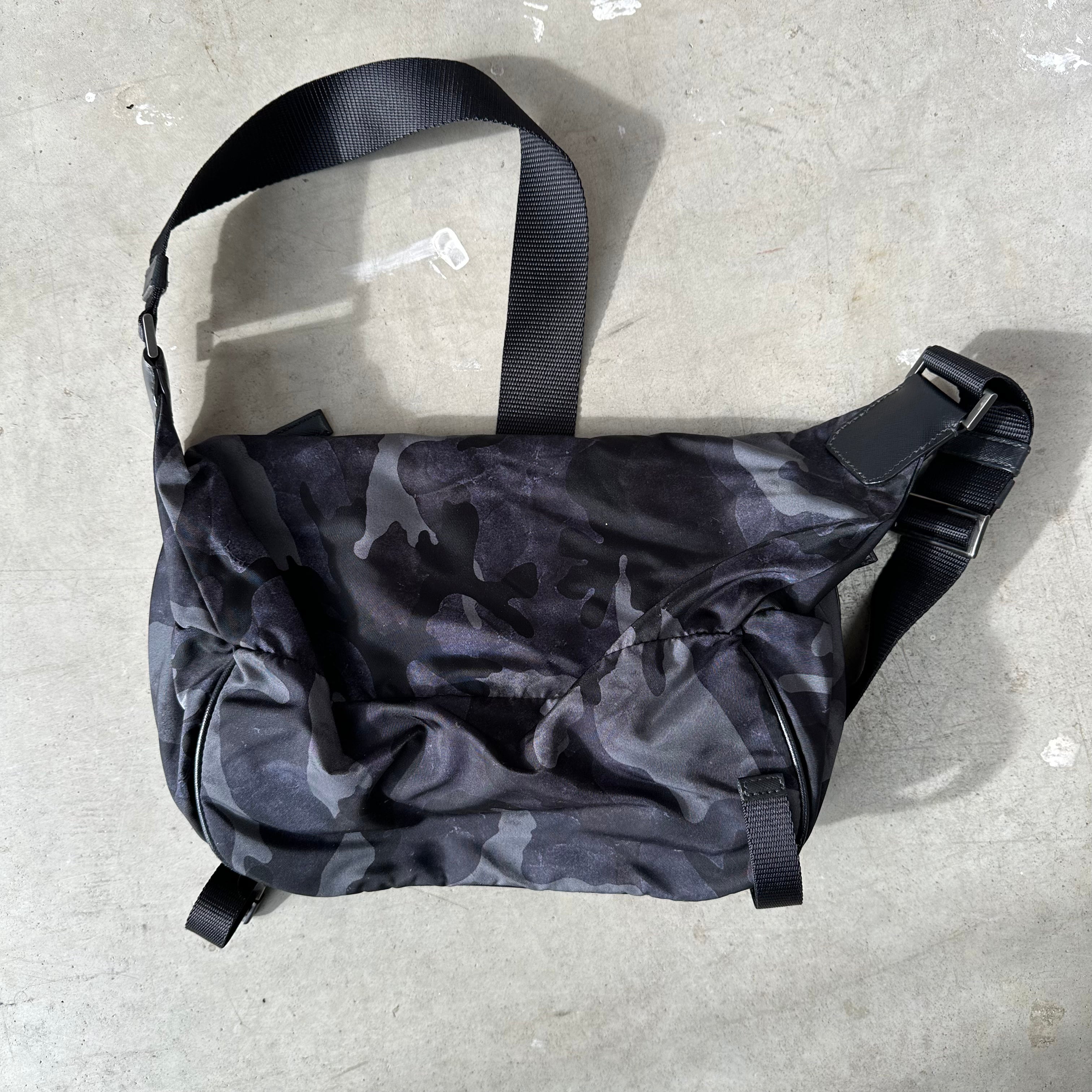 Prada Camo Messenger Bag with Buckles