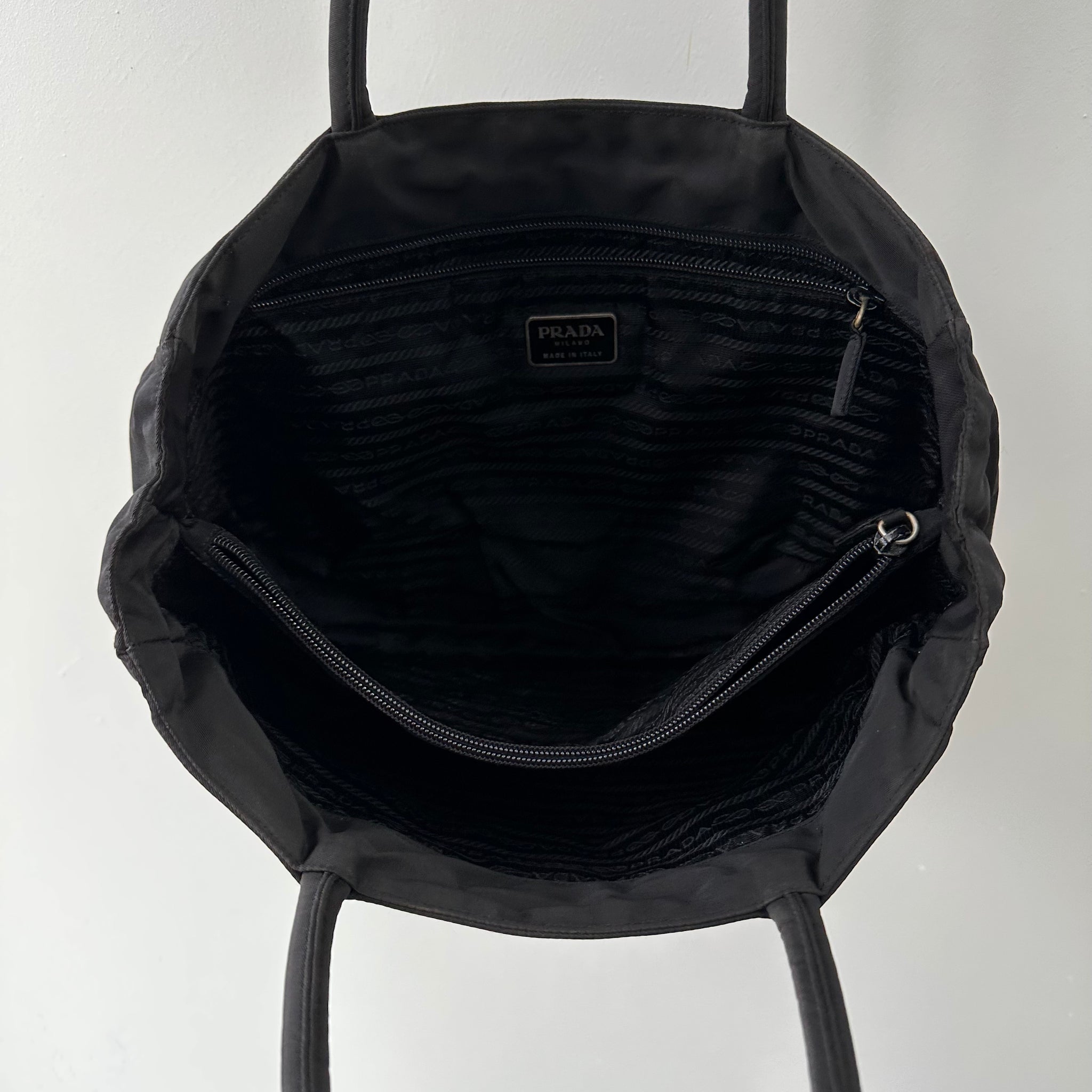Prada Black Thick Handle Tote Bag