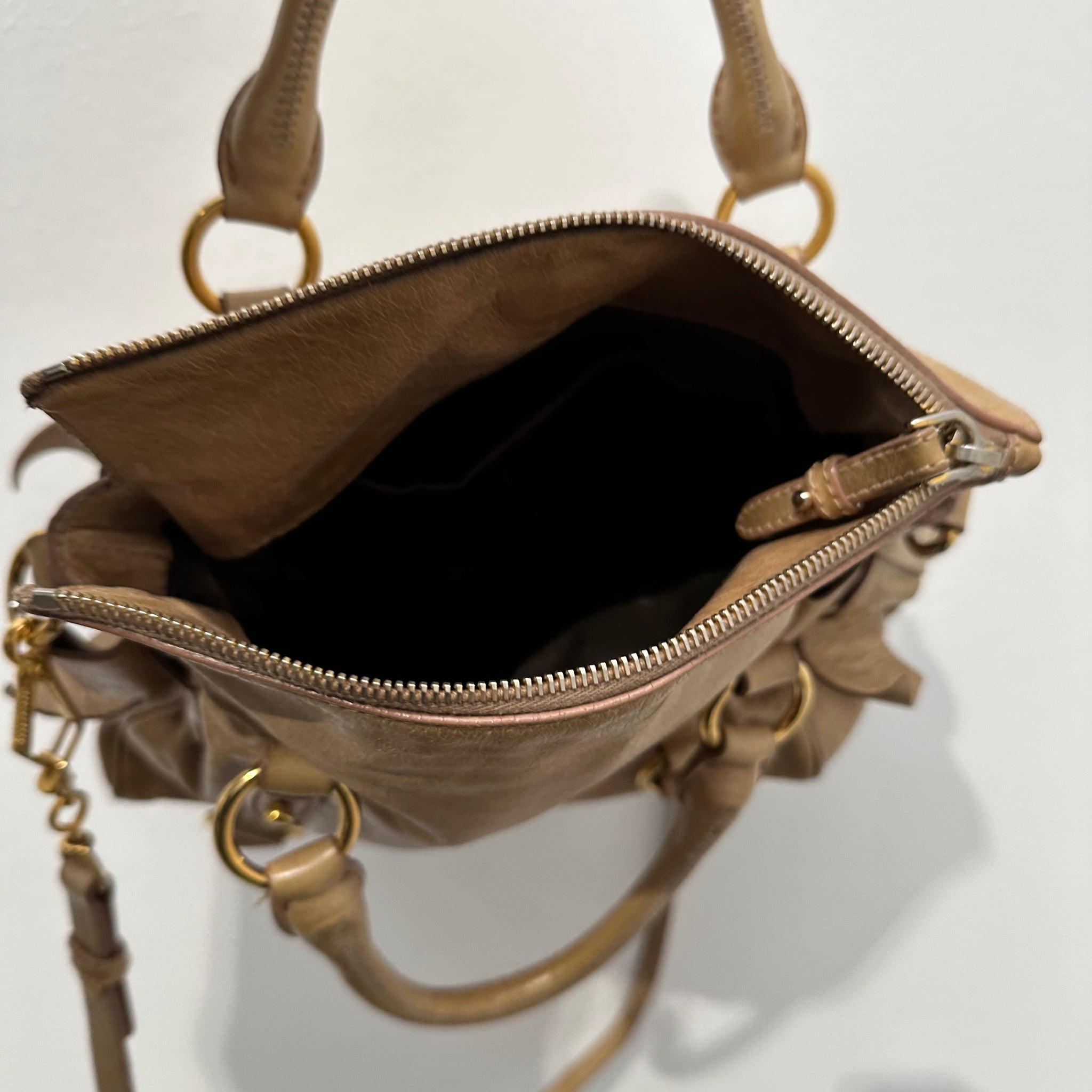 Miu Miu Beige Leather Hand Bag