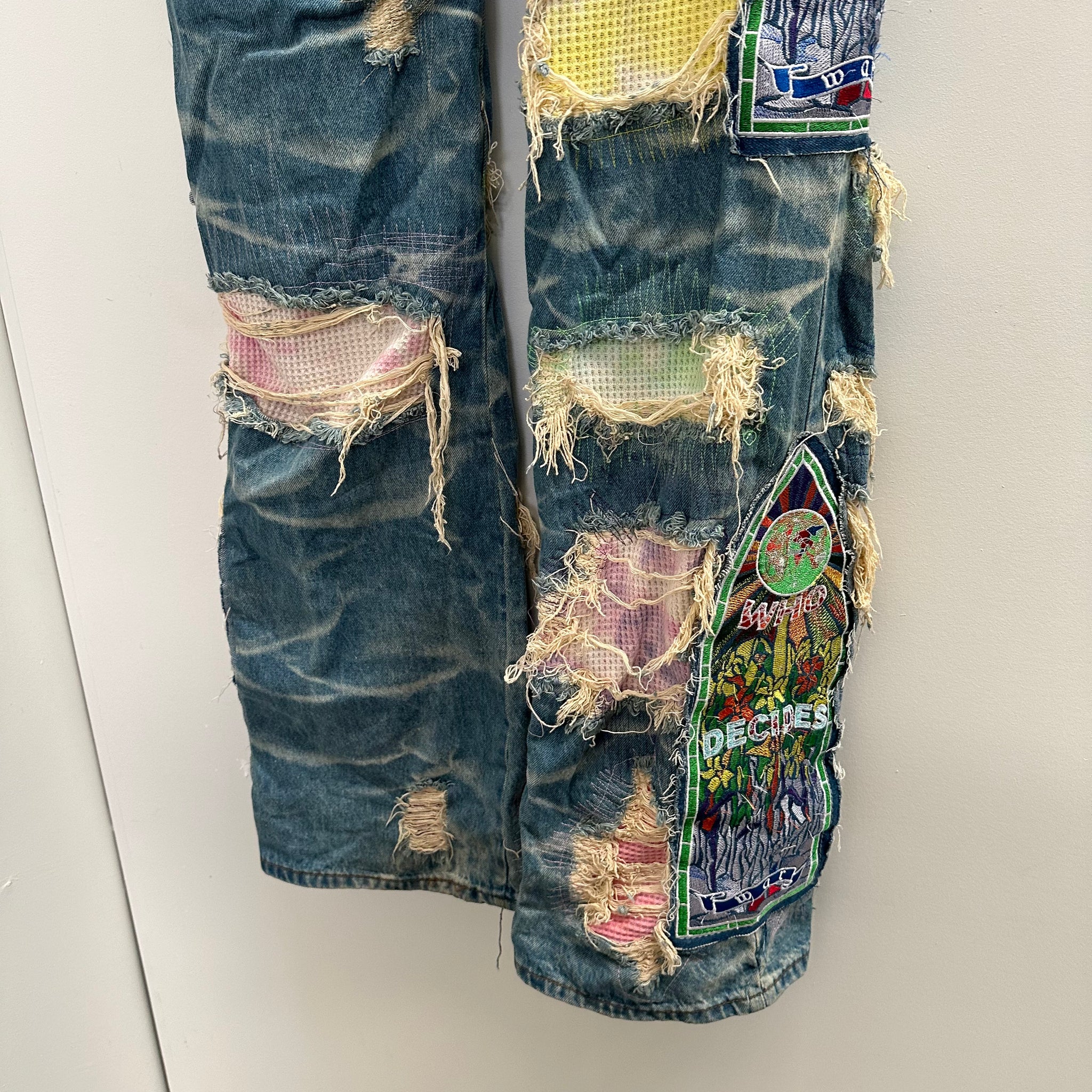 Who Decides War Patchwork Multi Colour Jeans Size 36