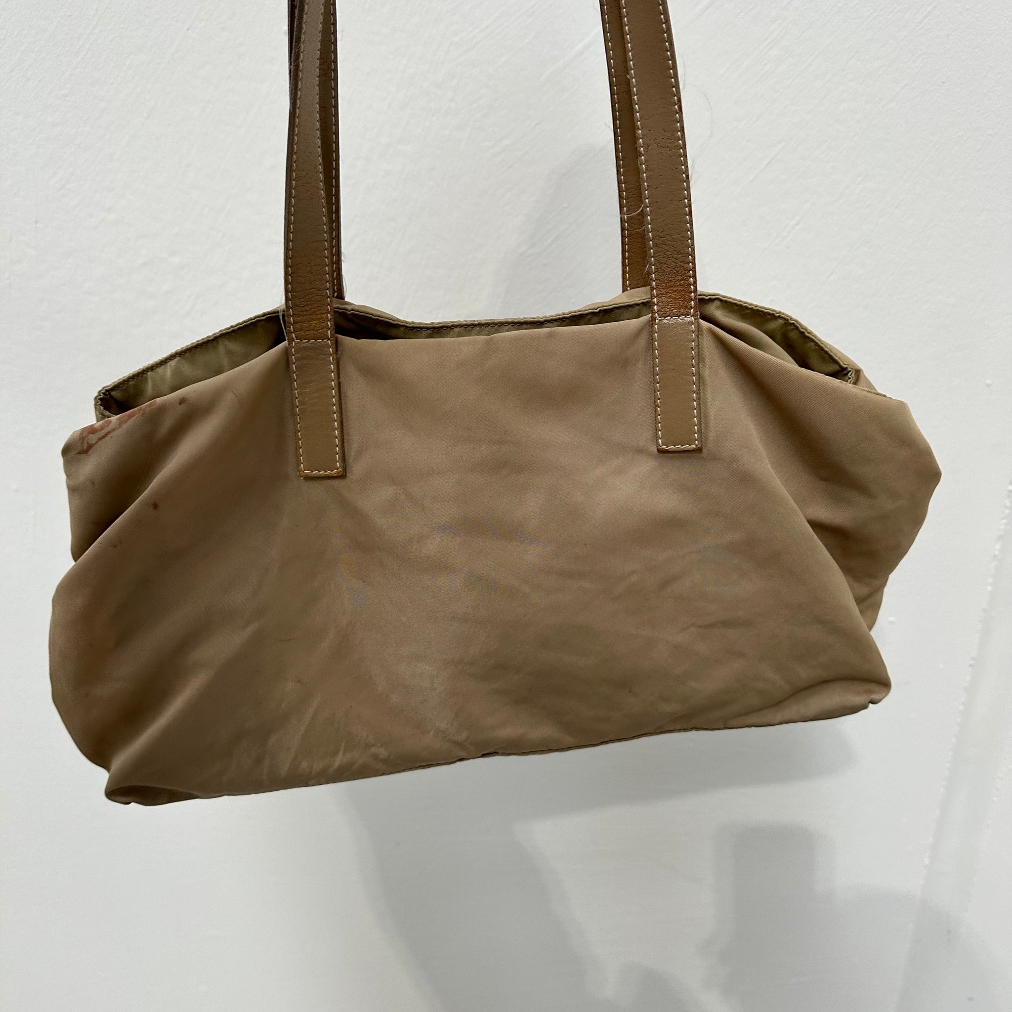 Prada Beige Long Strap Tote Bag