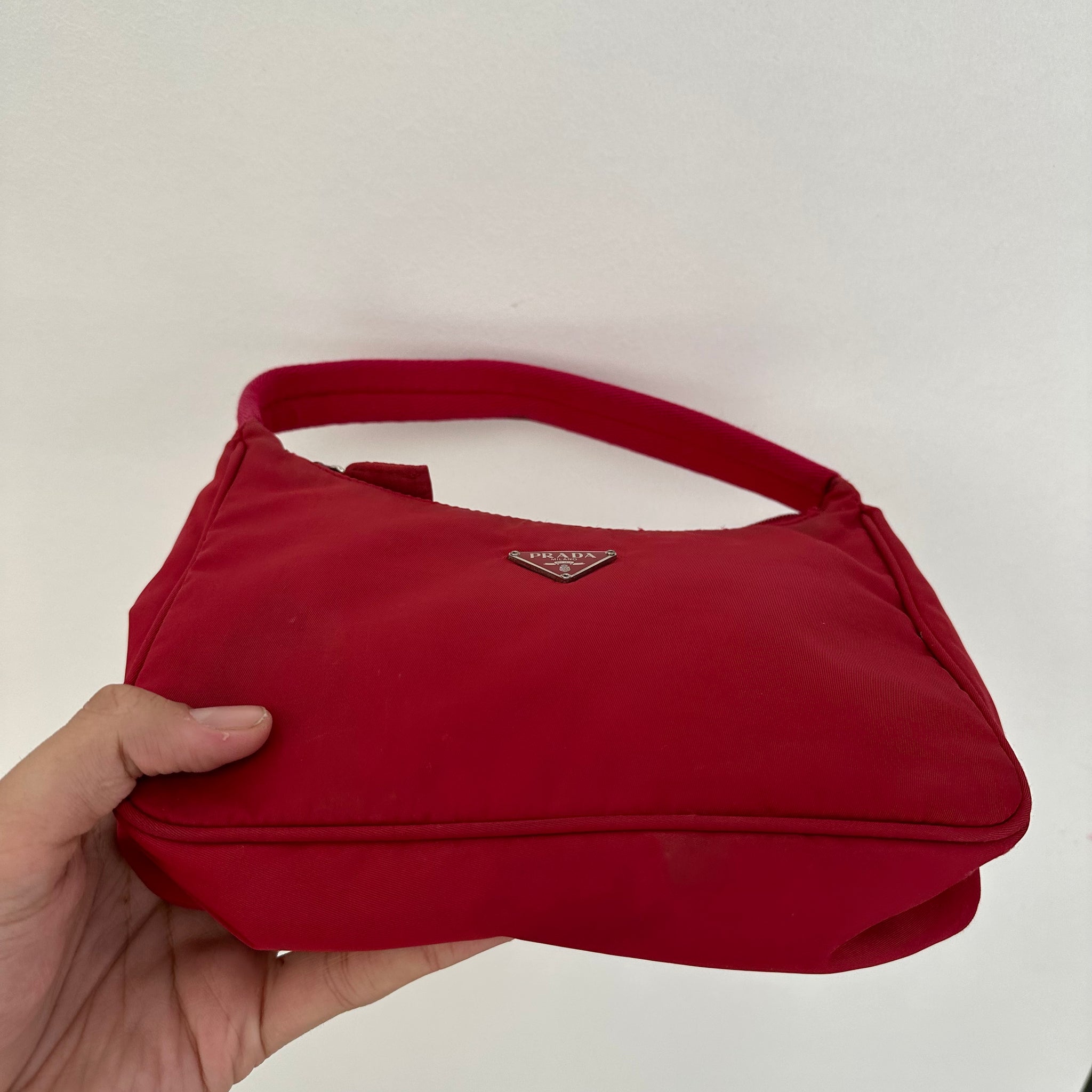 Prada Hobo Shoulder Bag Red