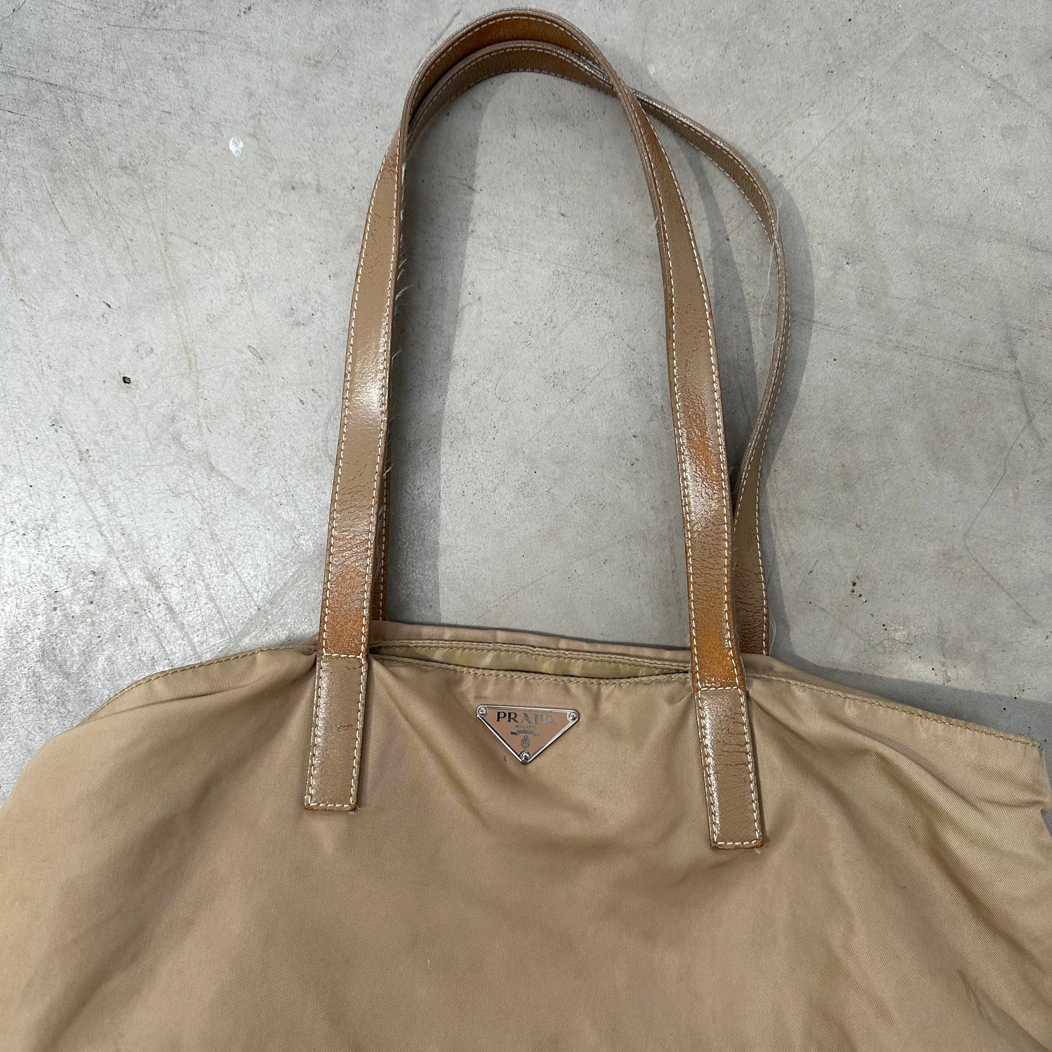 Prada Beige Long Strap Tote Bag