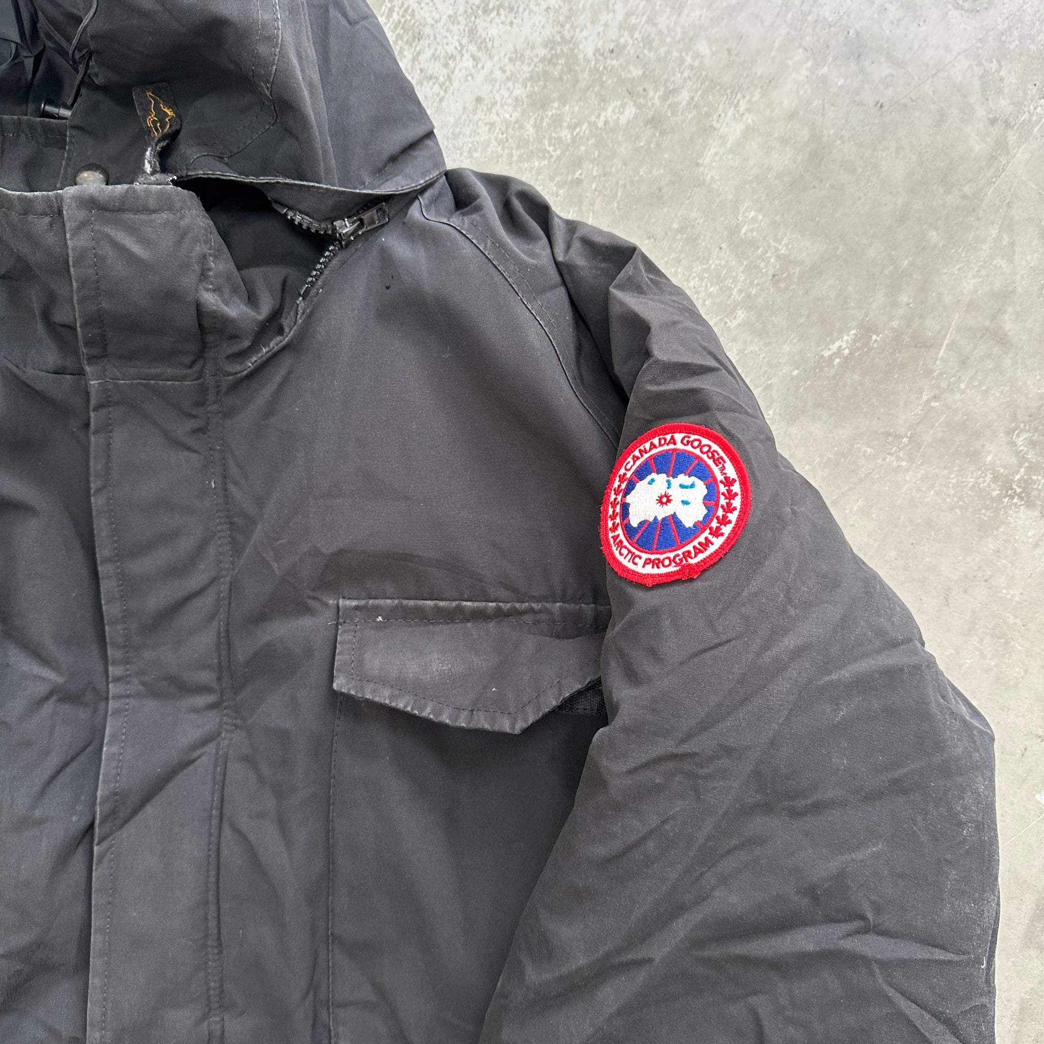 Canada Goose Black Front Pocket Logo Jacket Size M