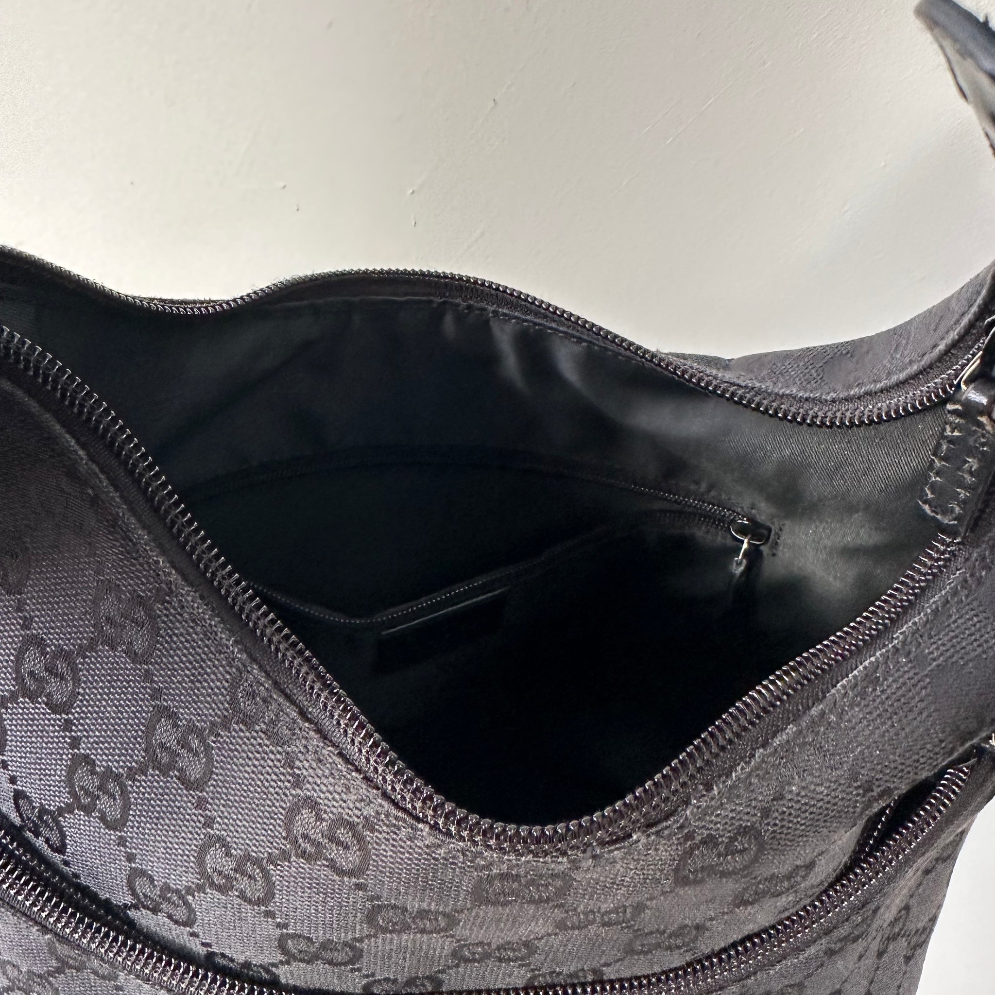 Gucci GG Print Black Shoulder Bag