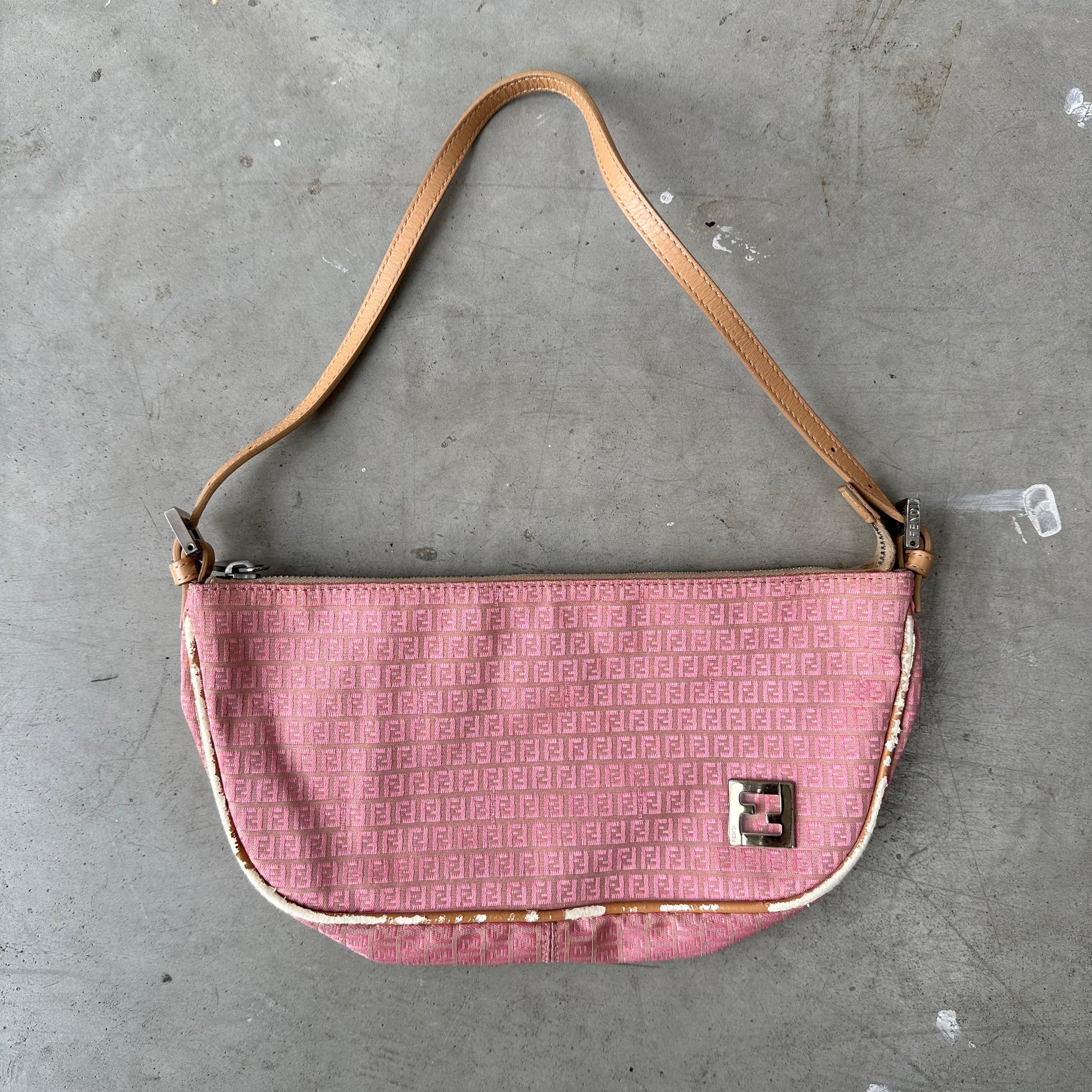 Fendi Pink Logo Shoulder Bag