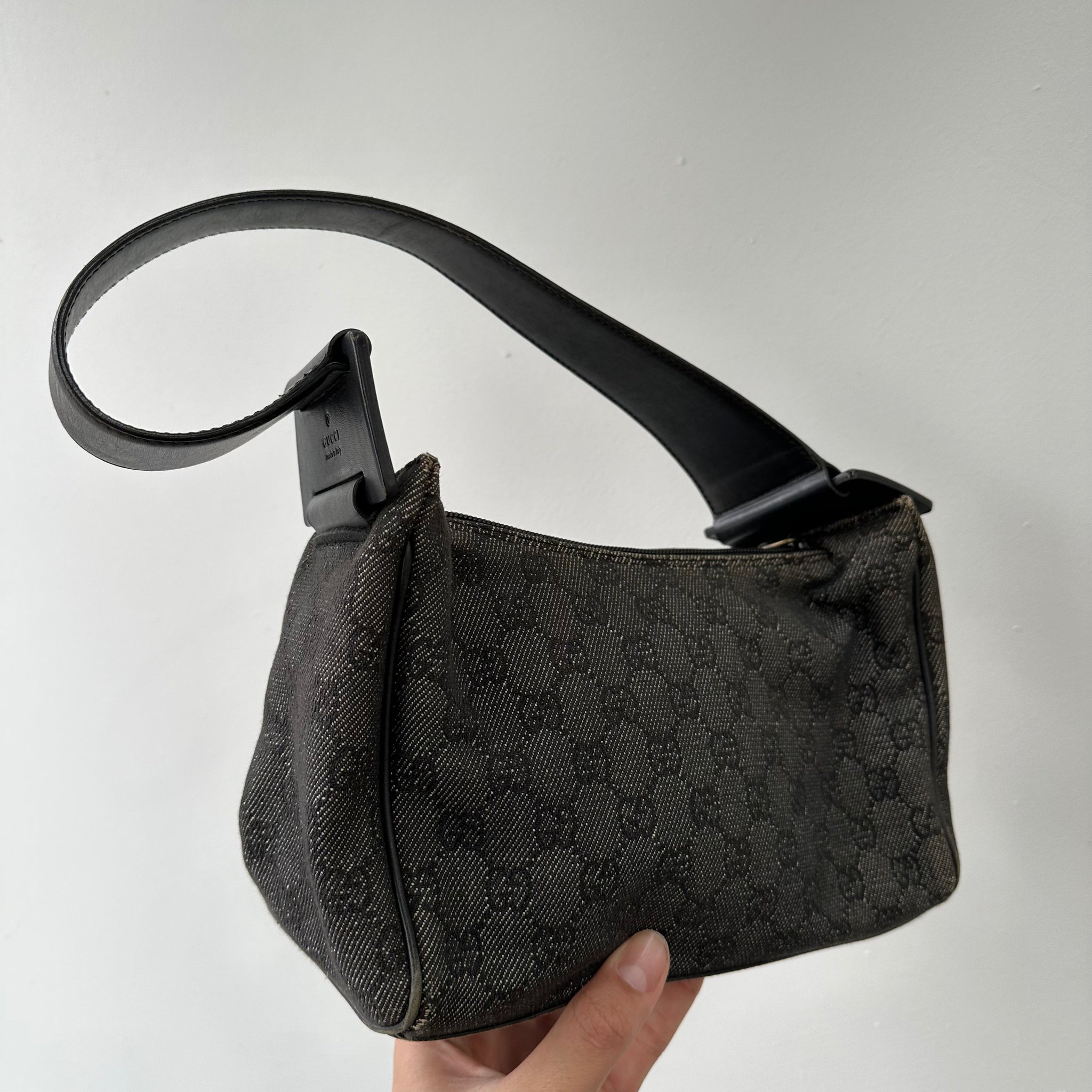 Gucci Grey Hobo Style Shoulder Bag
