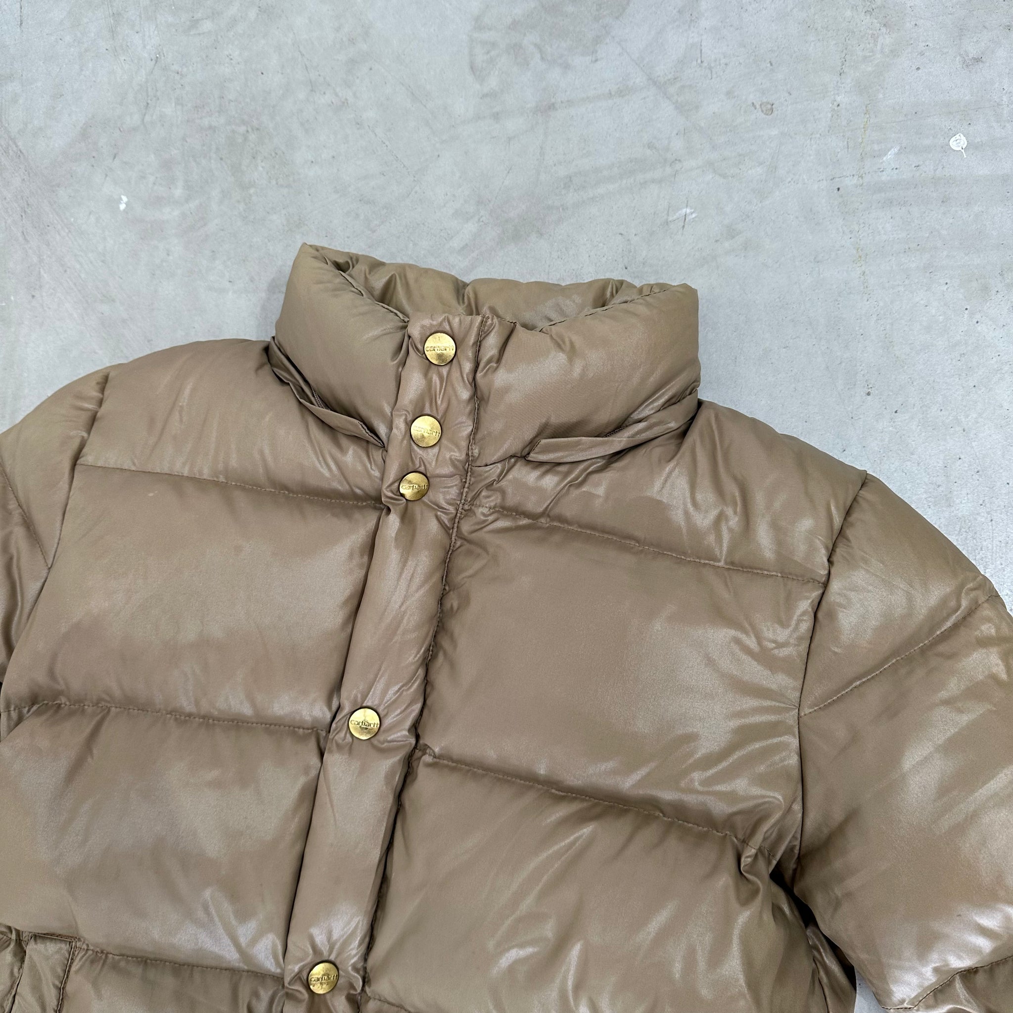 Carhartt Side Logo Brown Puffer Jacket Size M