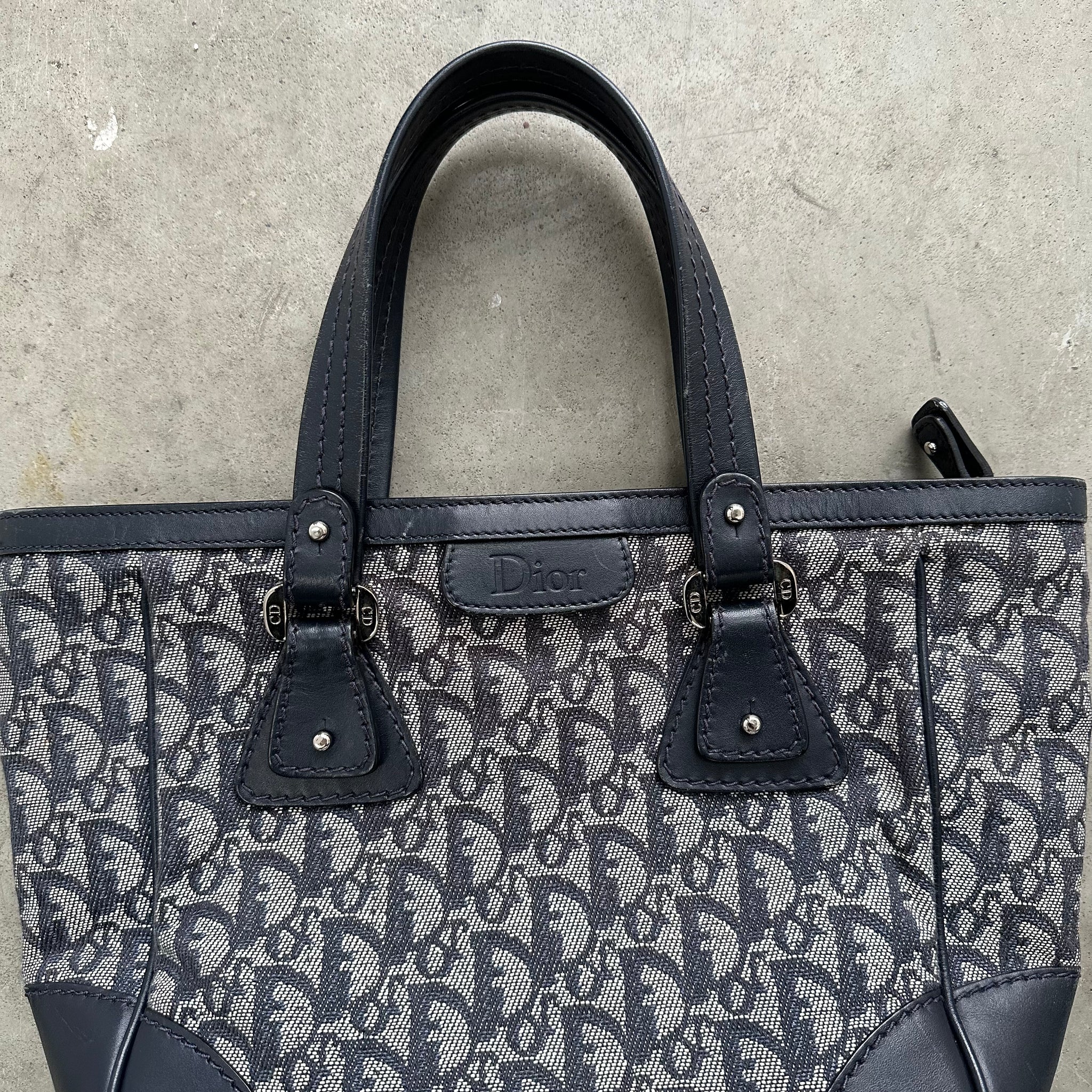 Dior Oblique Logo Print Tote Bag
