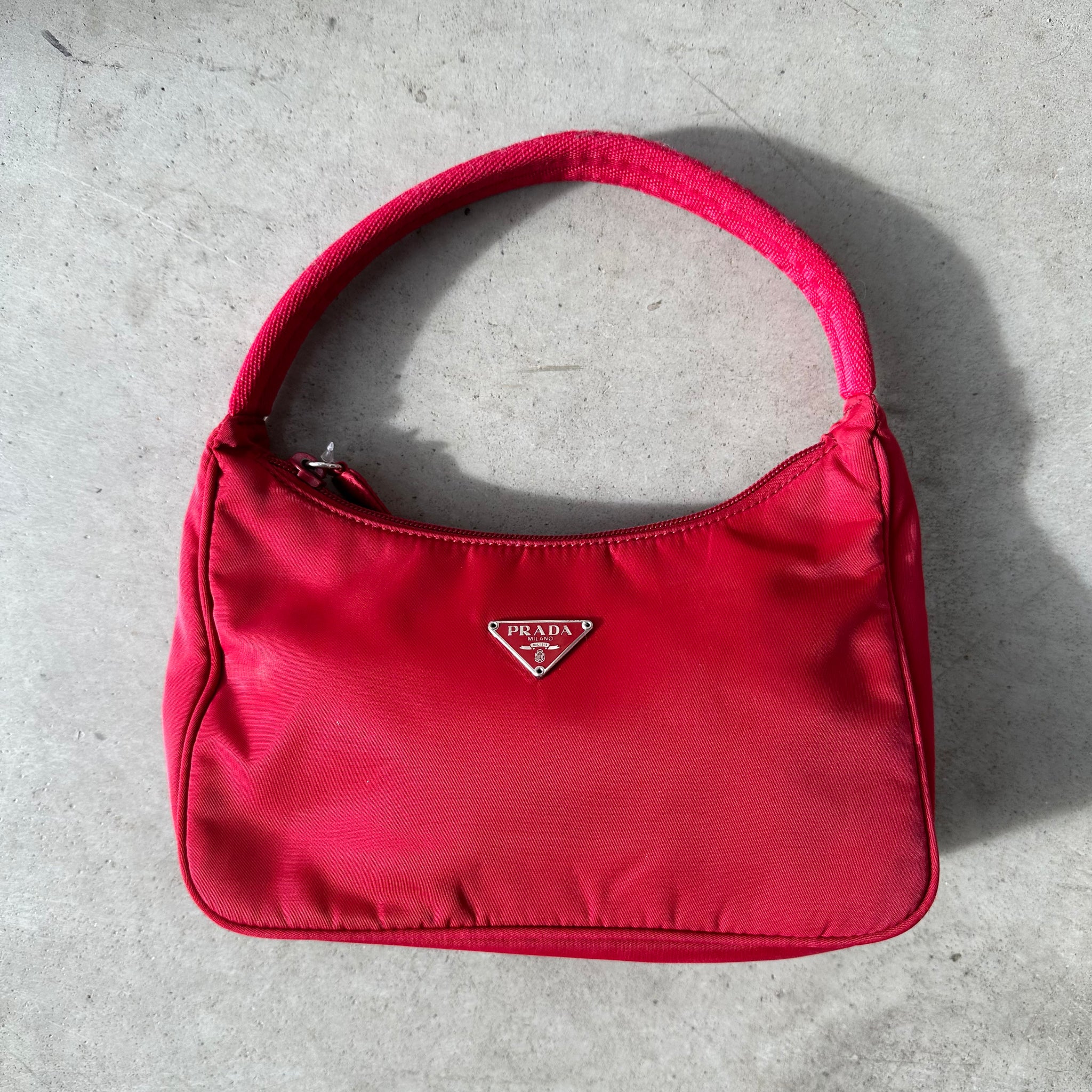Prada Hobo Shoulder Bag Red