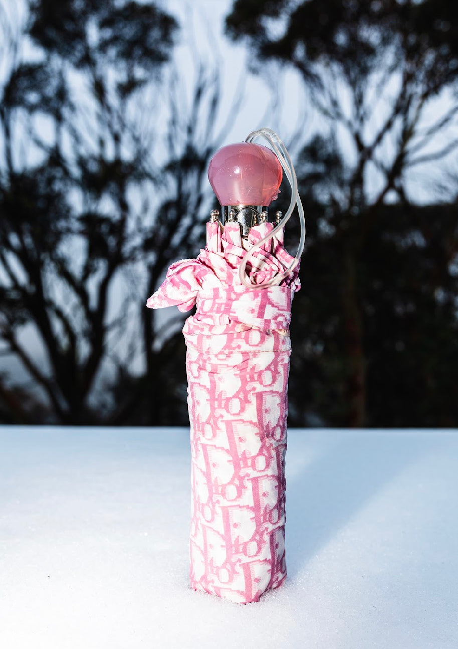 Dior Pink Oblique Logo Umbrella