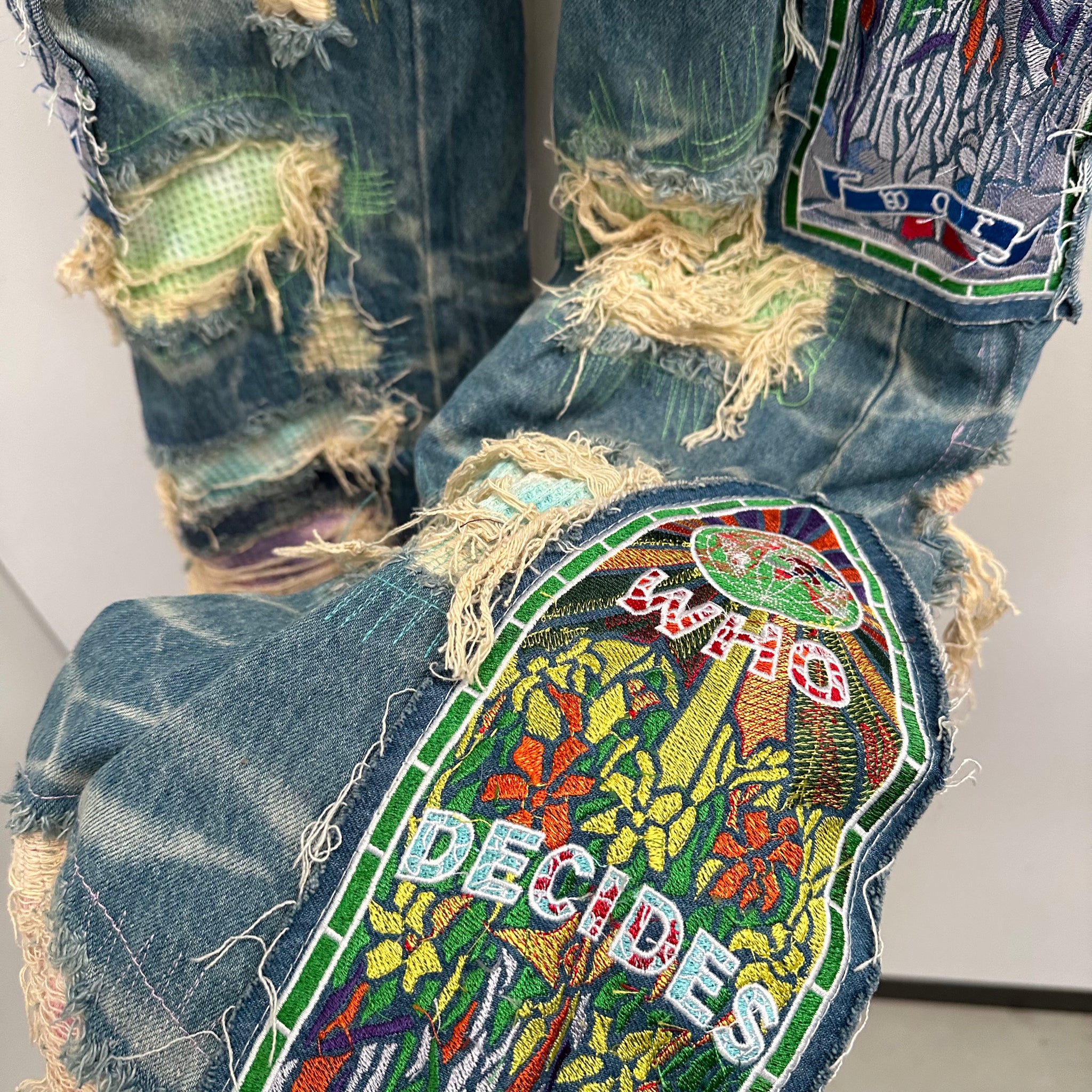 Who Decides War Patchwork Multi Colour Jeans Size 36
