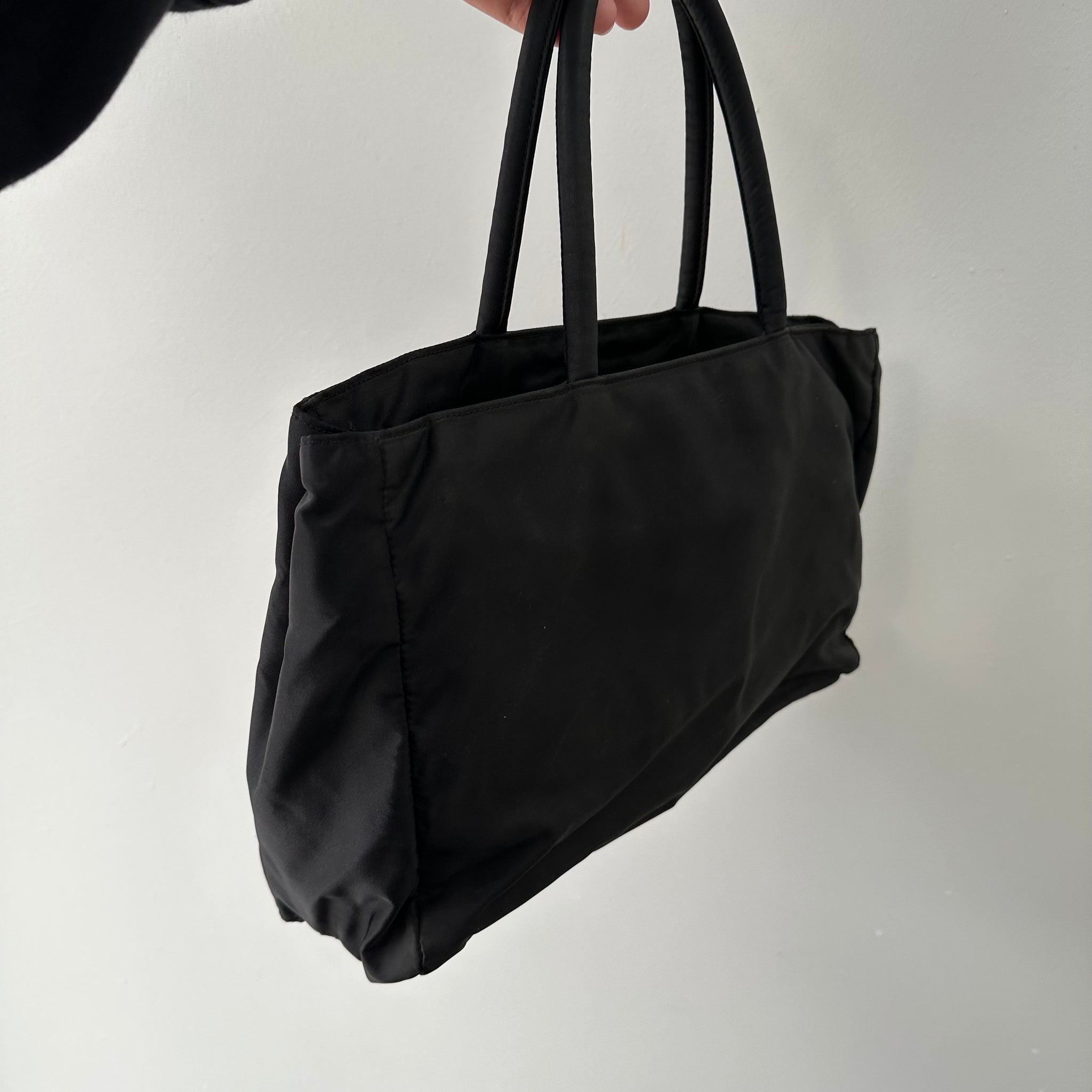 Prada Black Thick Handle Tote Bag