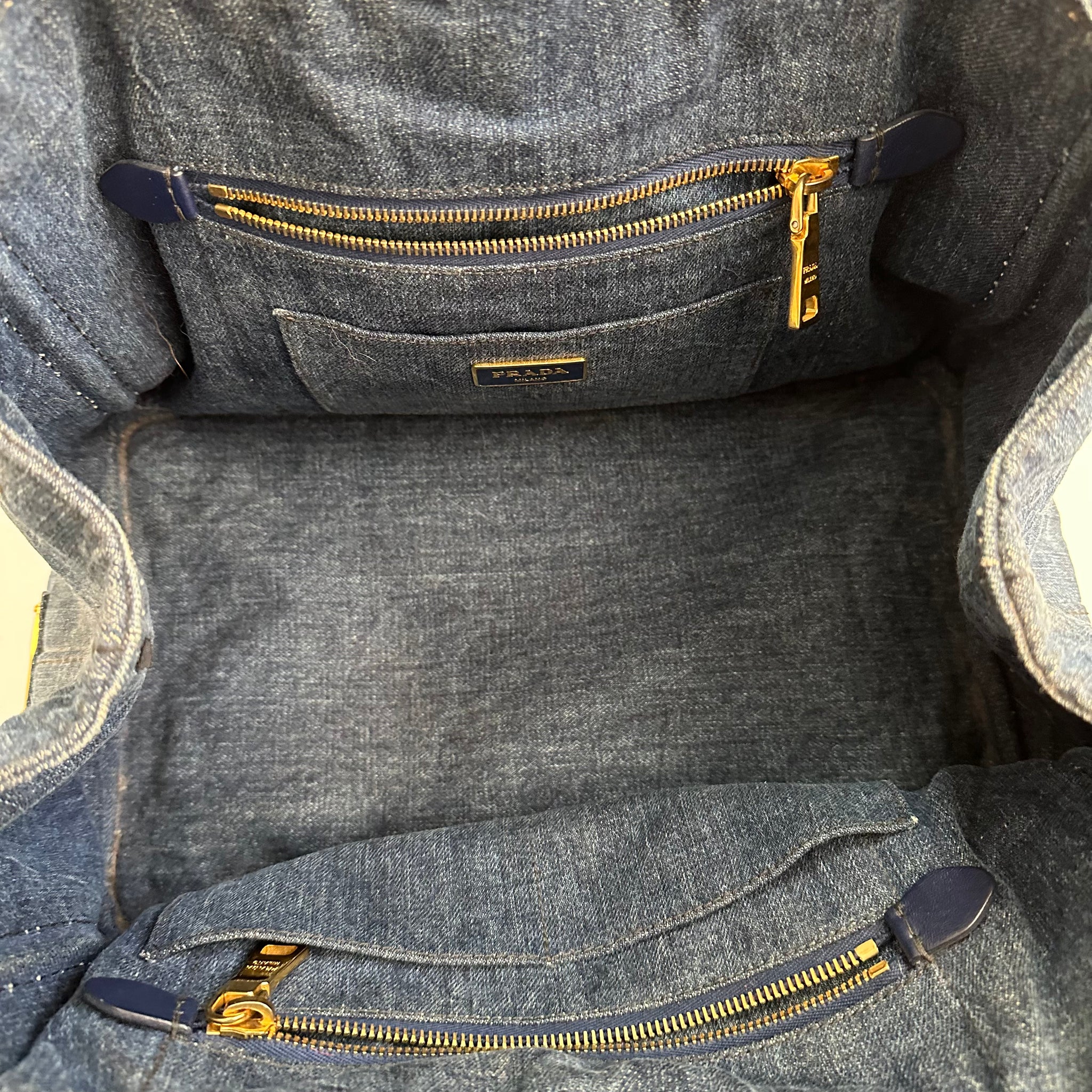 Prada Canapa Tote Bag Denim