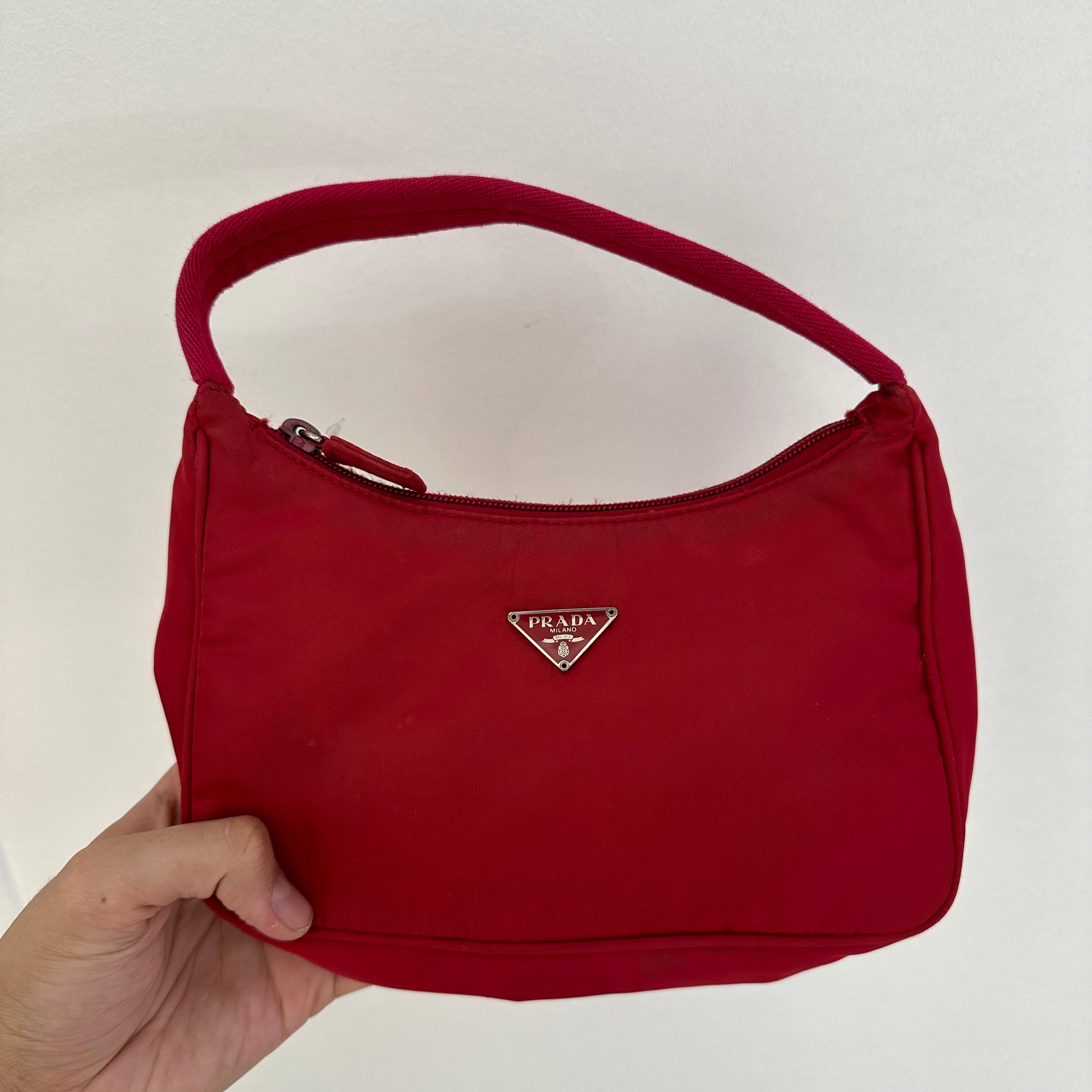 Prada Hobo Shoulder Bag Red