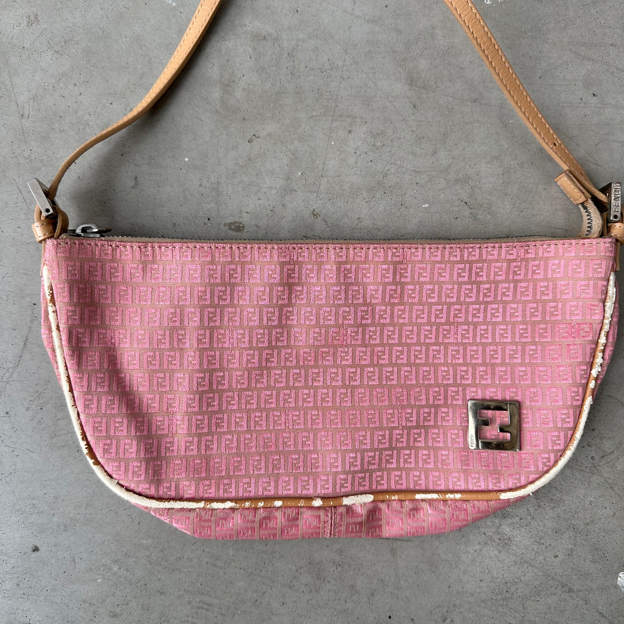 Fendi Pink Logo Shoulder Bag