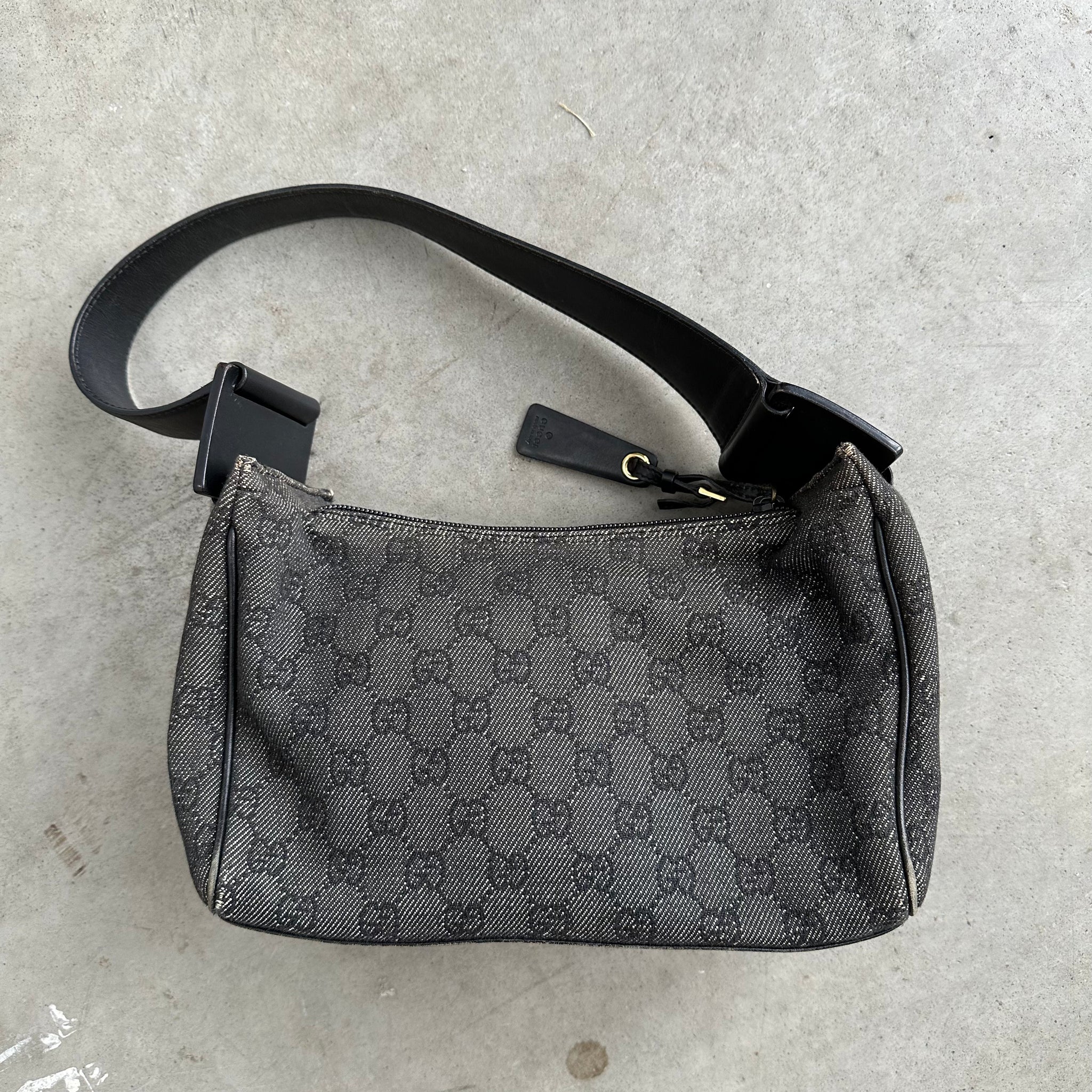 Gucci Grey Hobo Style Shoulder Bag