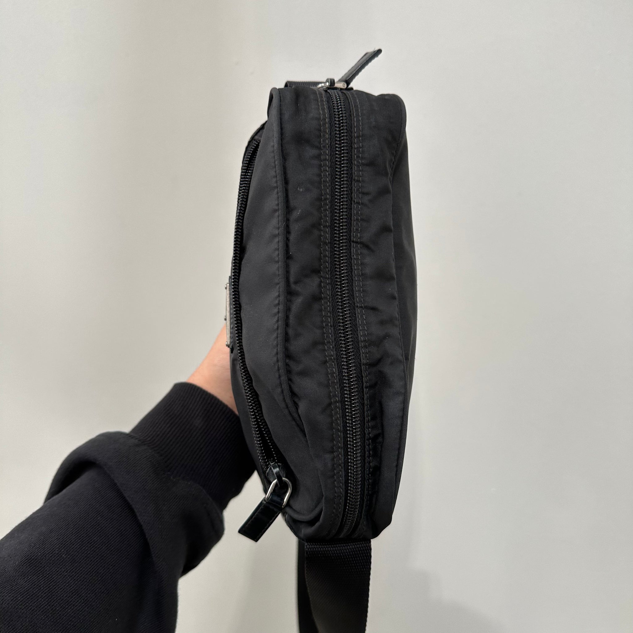 Prada Black Messenger Nylon Bag