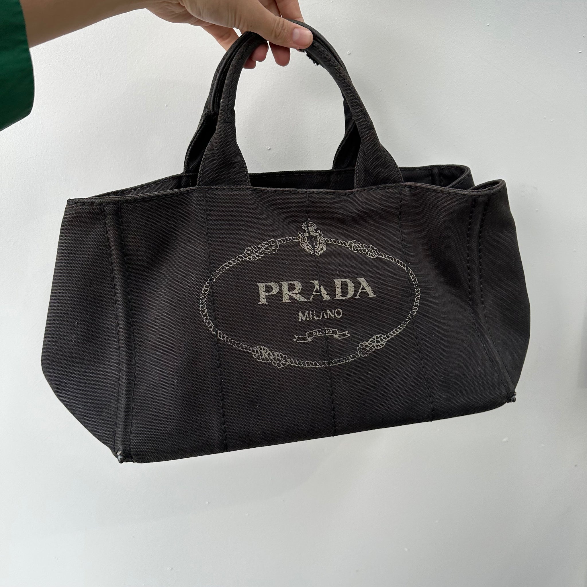 Prada Canapa Large Tote Bag Black