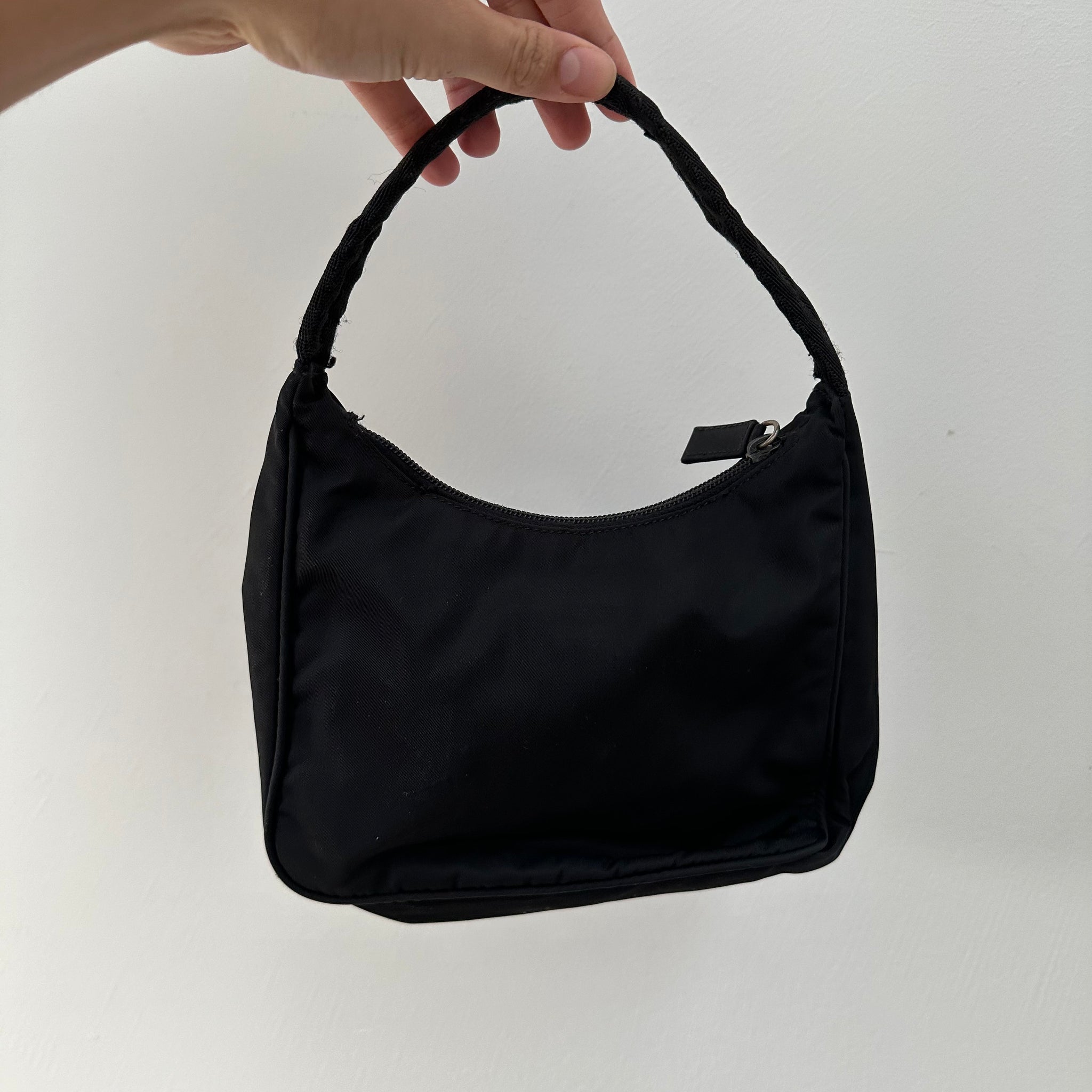 Prada Black Nylon Shoulder Hobo Bag