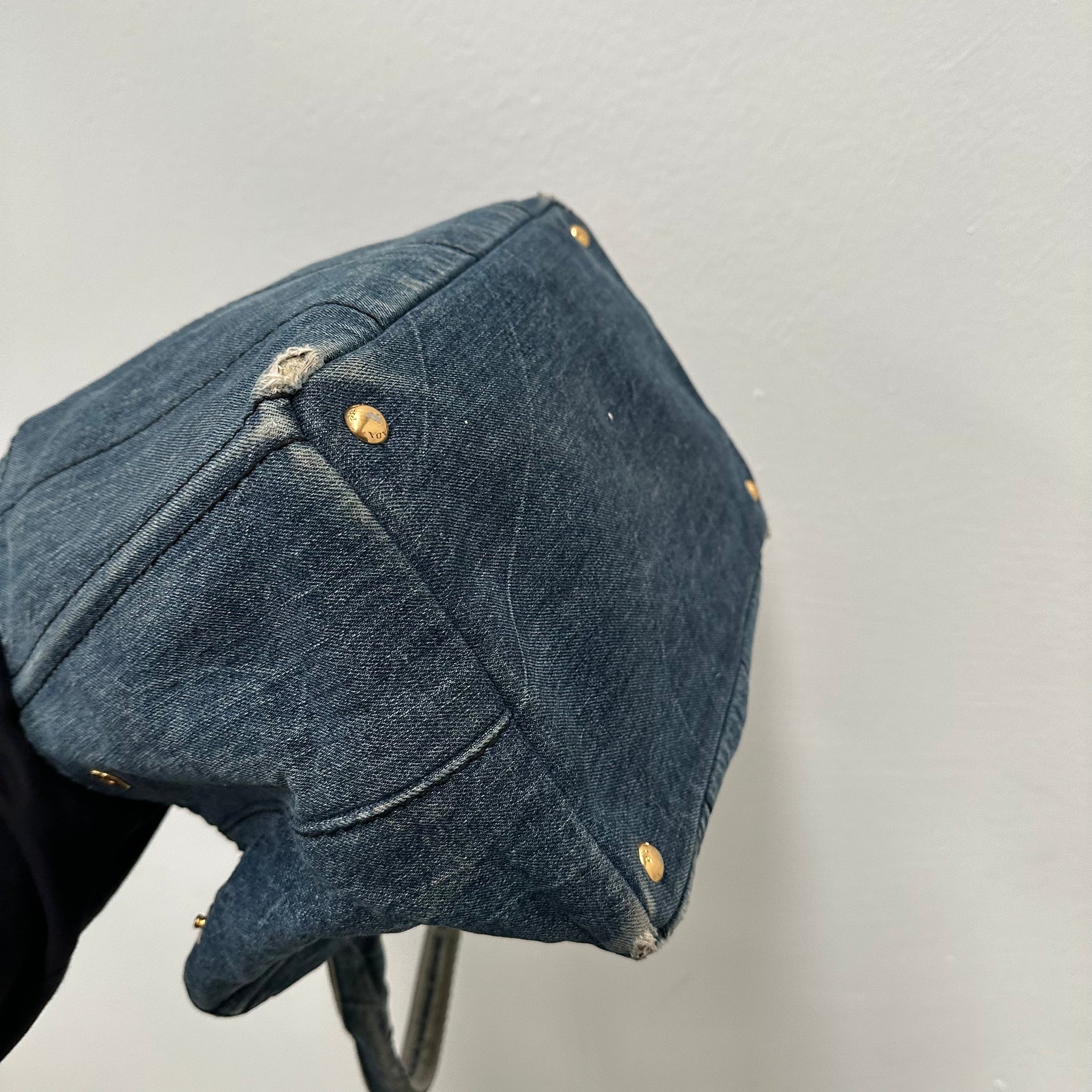 Prada Canapa Blue Thick Canvas Denim Canvas Tote Bag