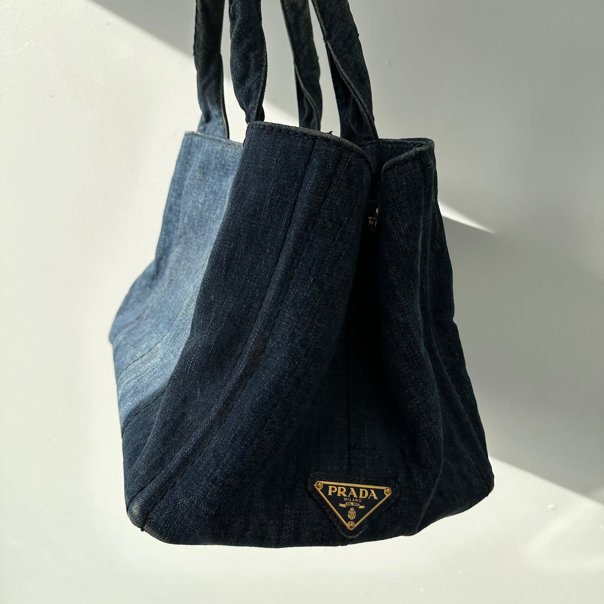 Prada Canapa Tote Bag Denim