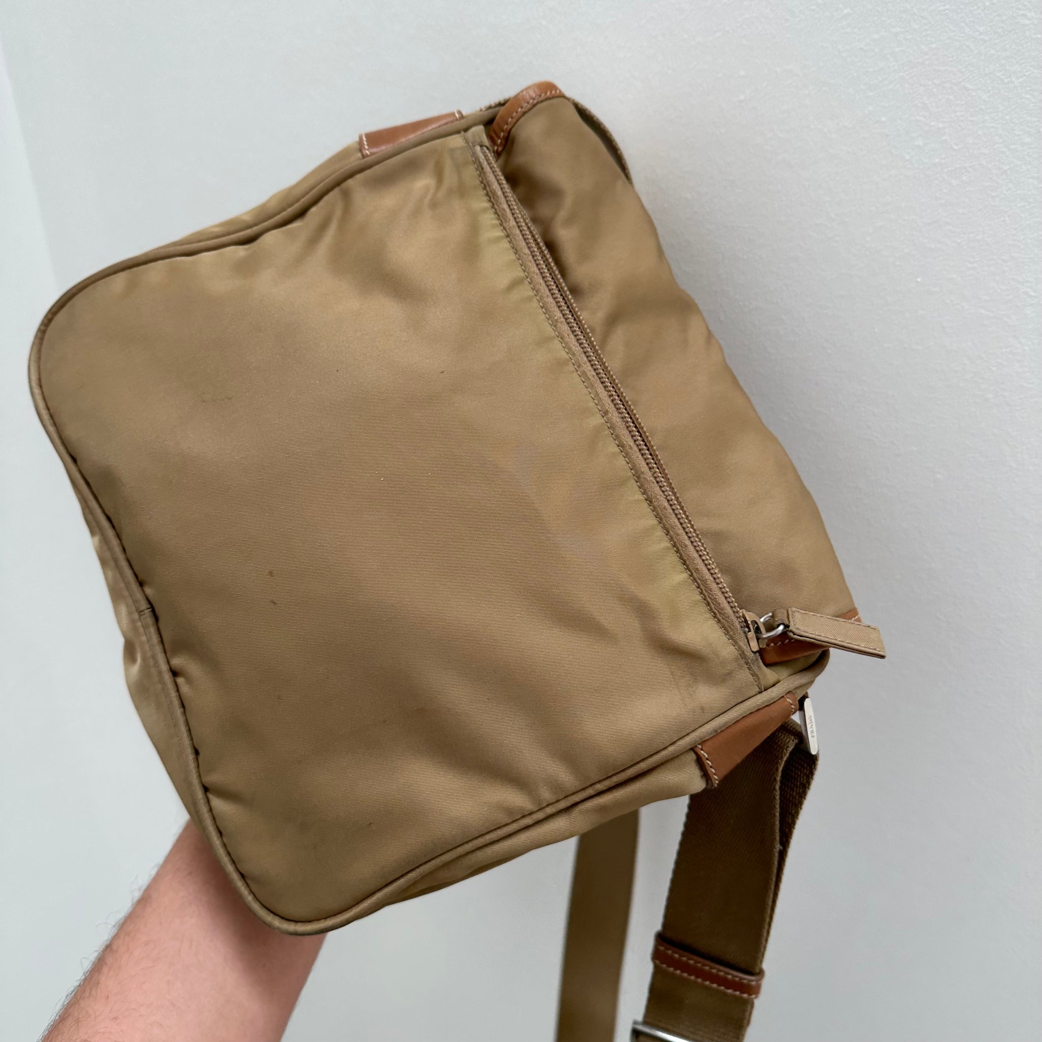 Prada Brown Messenger Nylon Bag
