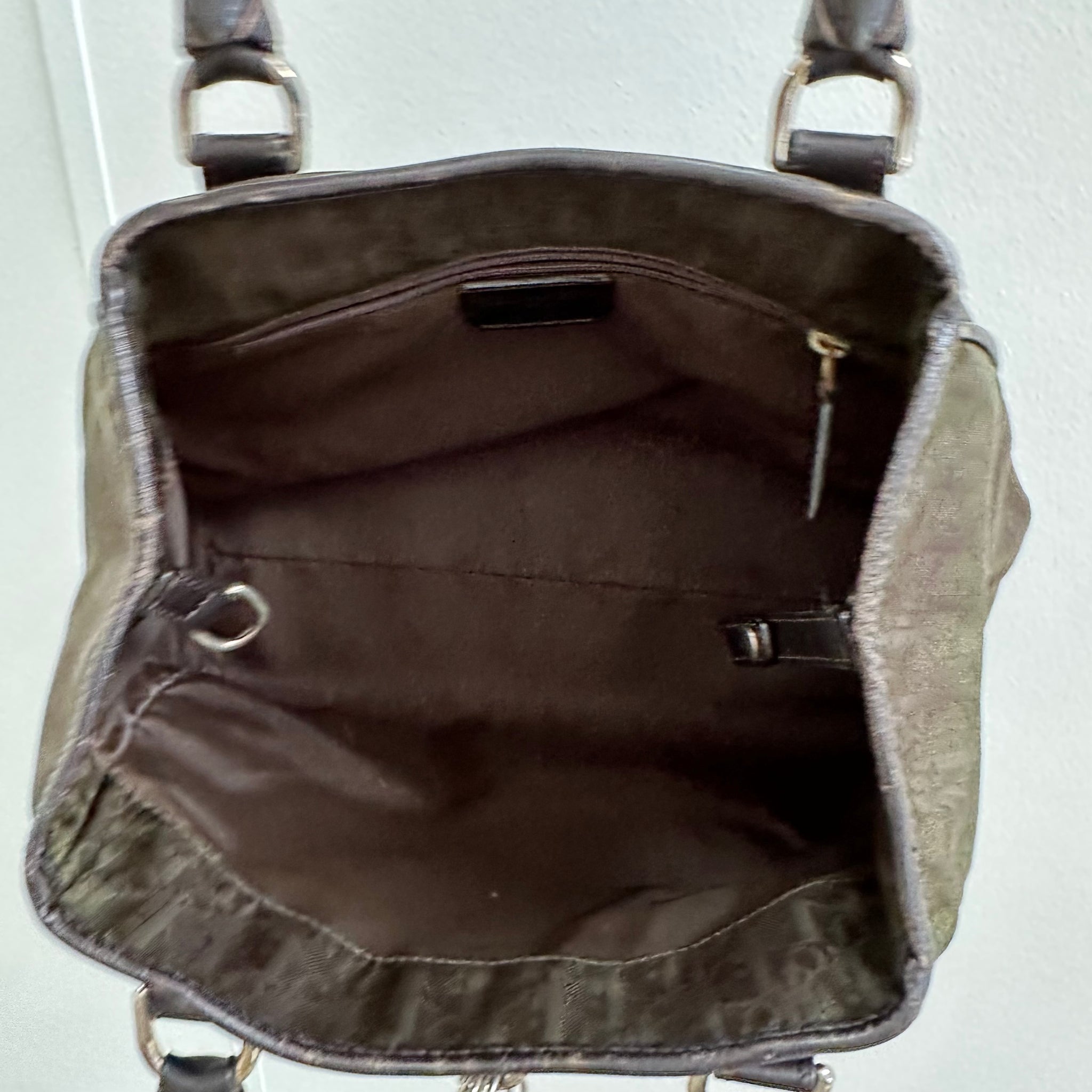 Dior Charm Logo Mini Tote Bag Green