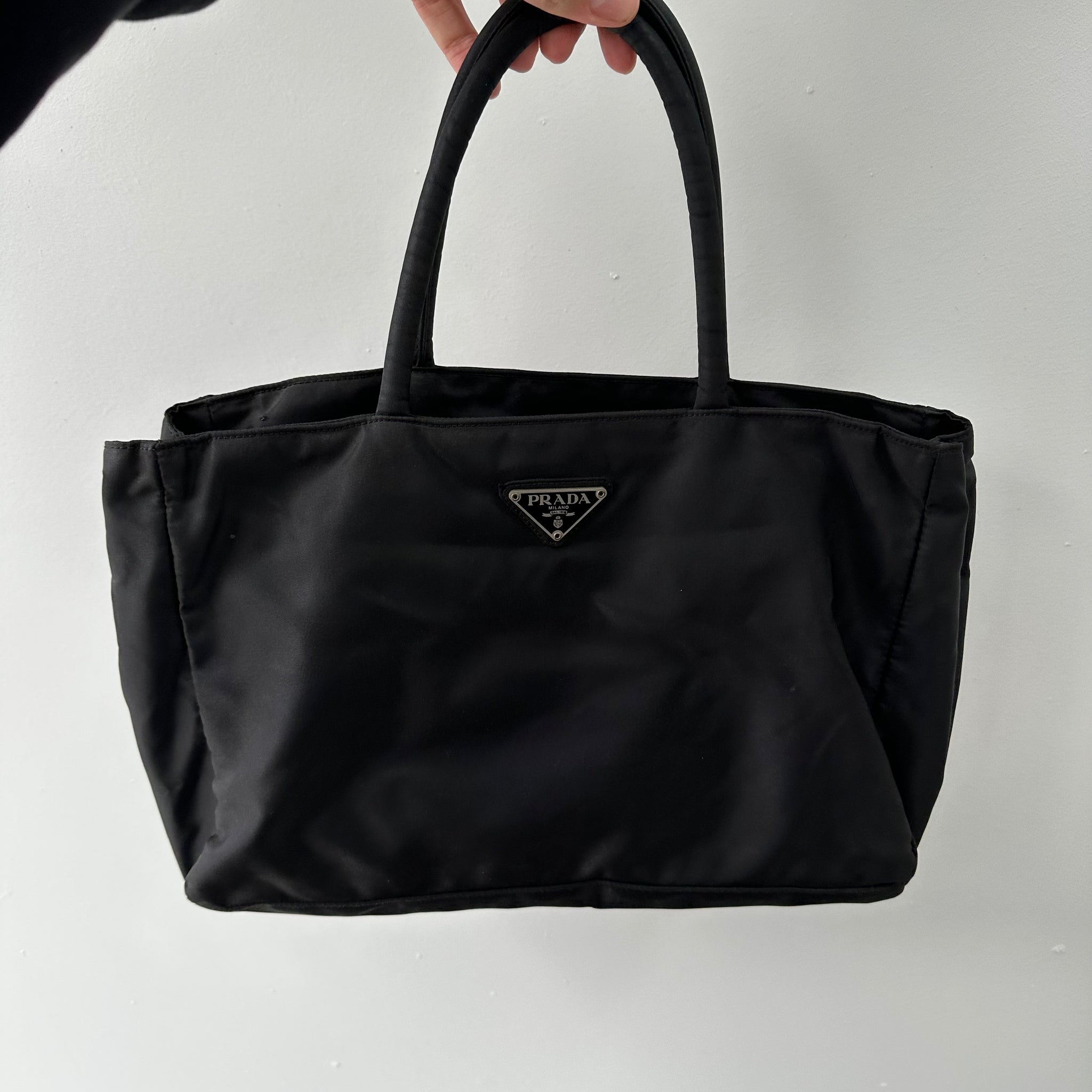 Prada Black Thick Handle Tote Bag