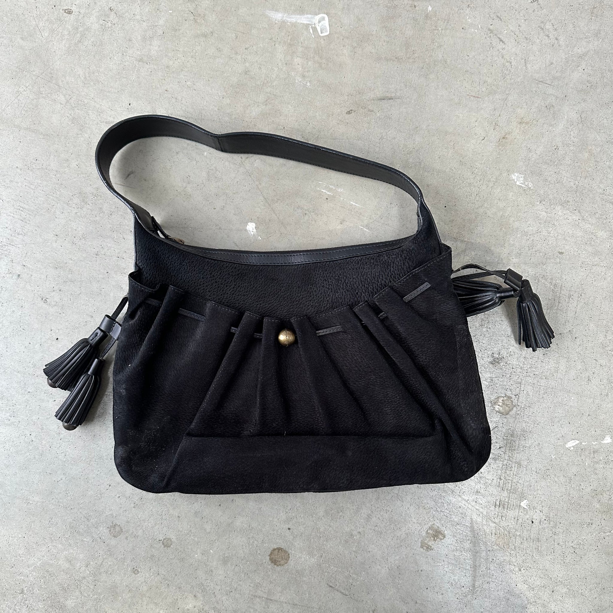 Givenchy Shoulder Bag Black Suede Leather