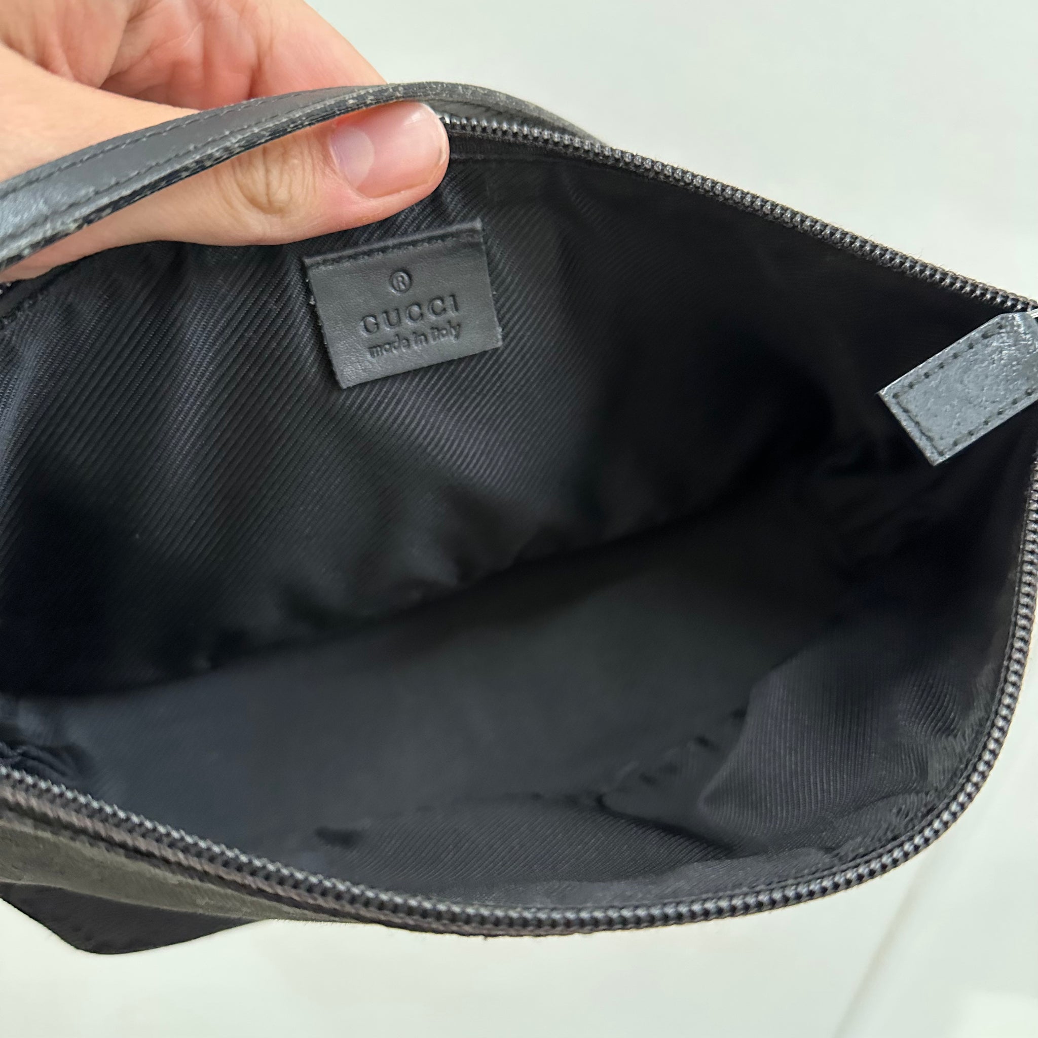 Gucci Boat Pochette Canvas Black