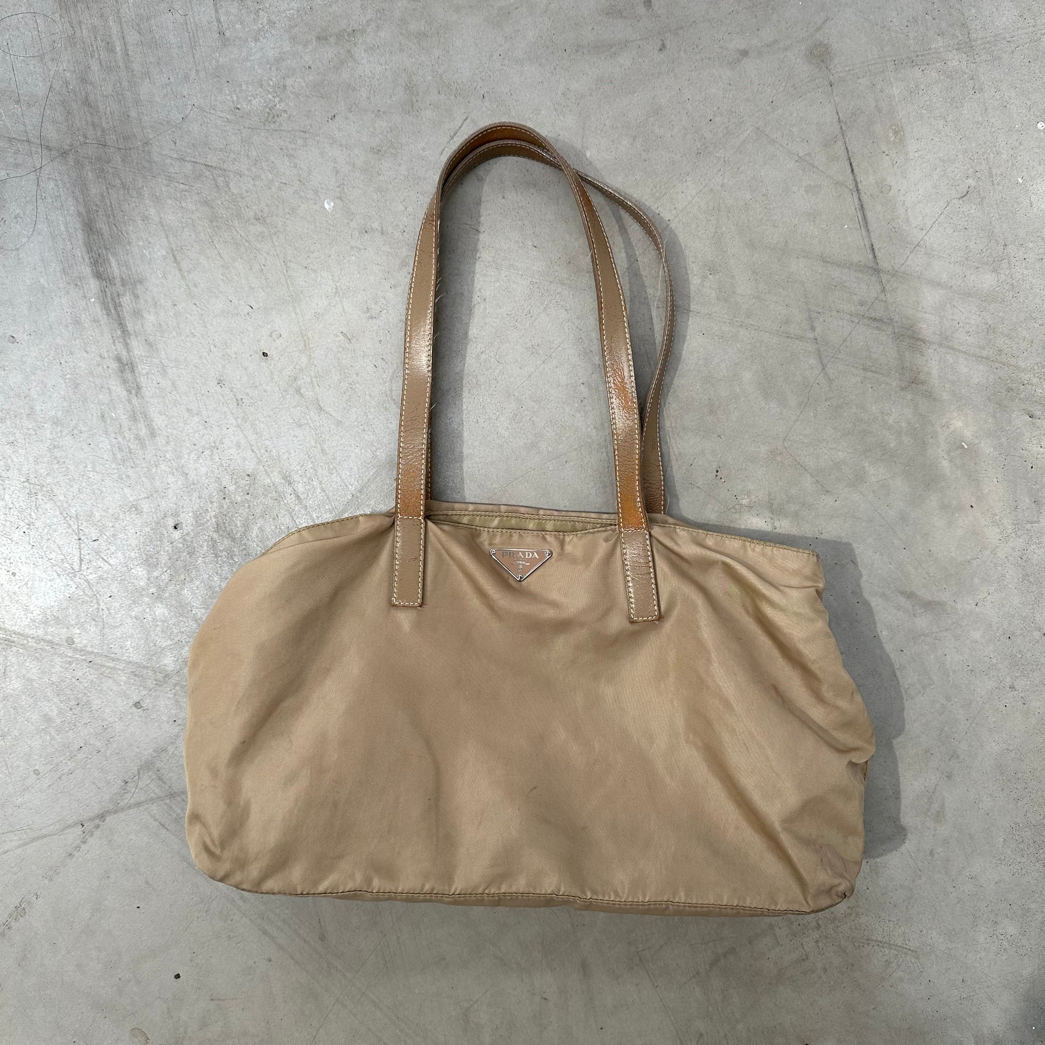 Prada Beige Long Strap Tote Bag