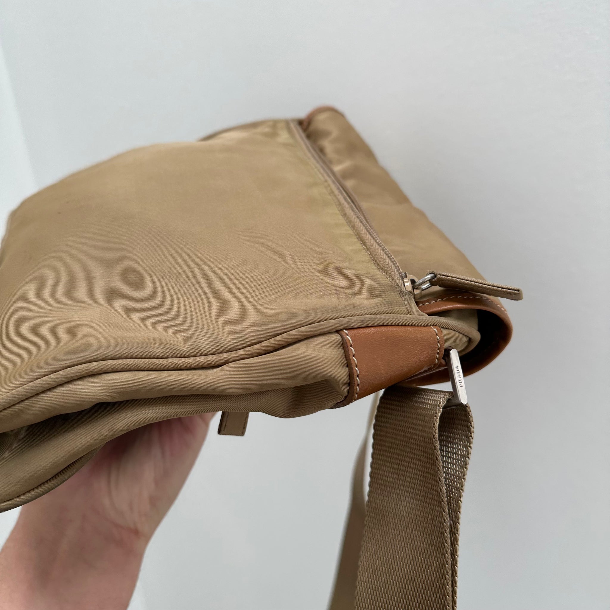 Prada Brown Messenger Nylon Bag