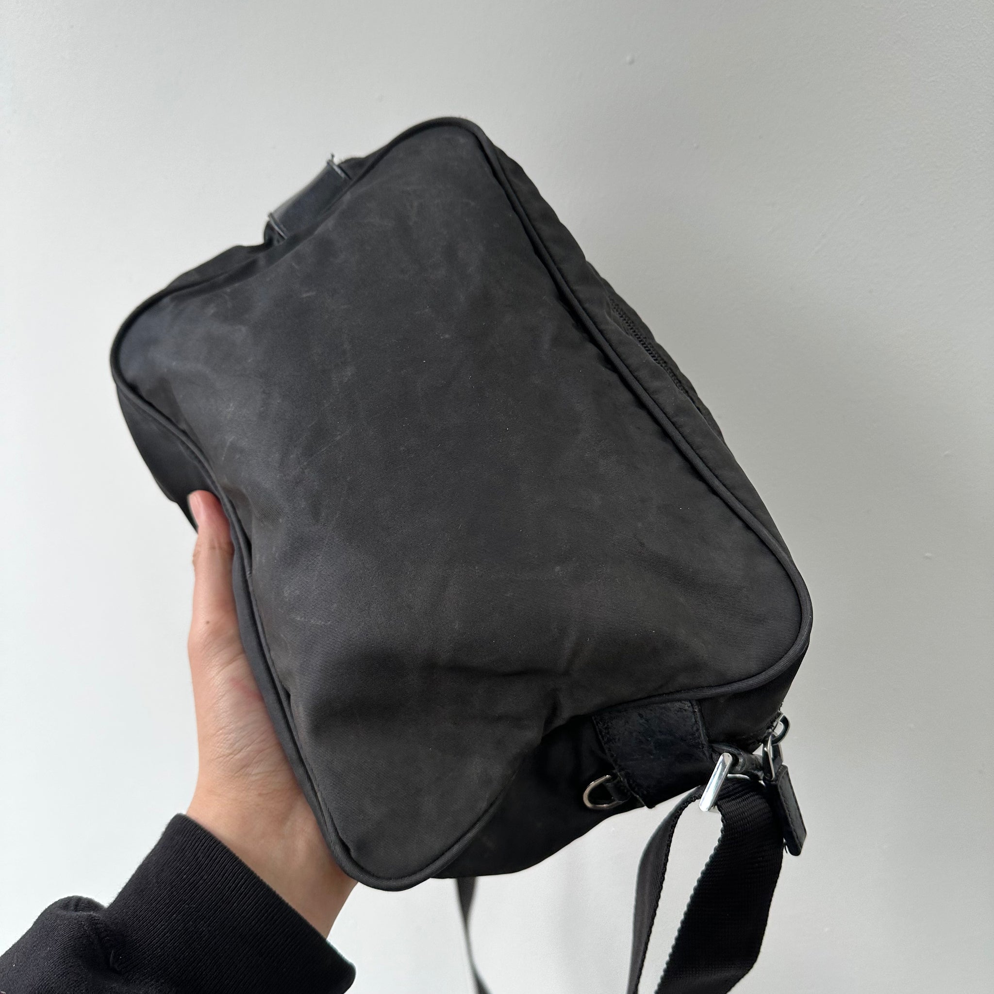 Prada Black Messenger Nylon Bag