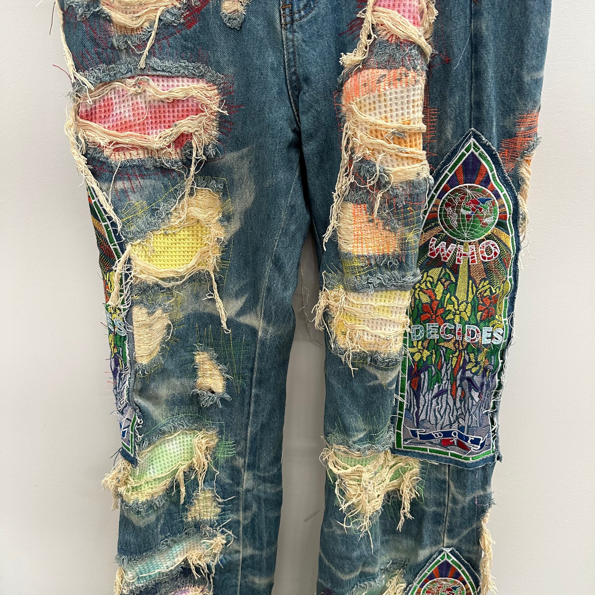 Who Decides War Patchwork Multi Colour Jeans Size 36