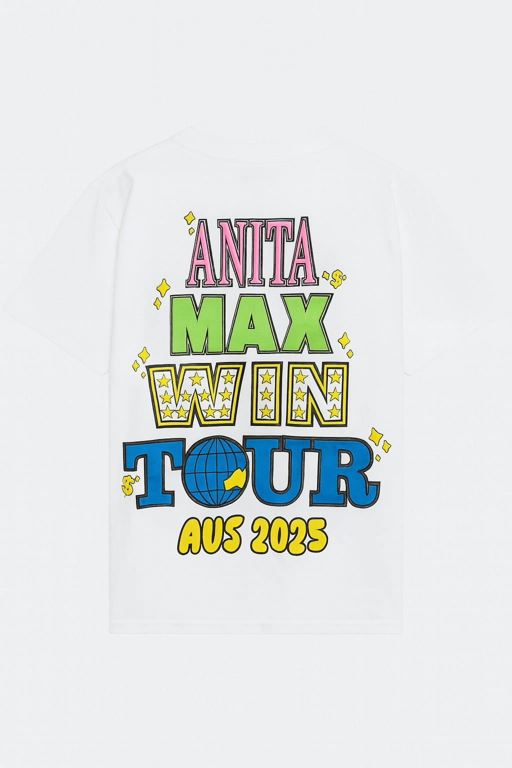 Drake x Anita Max Win Tour Australia 2025 Puff Print Tee – White
