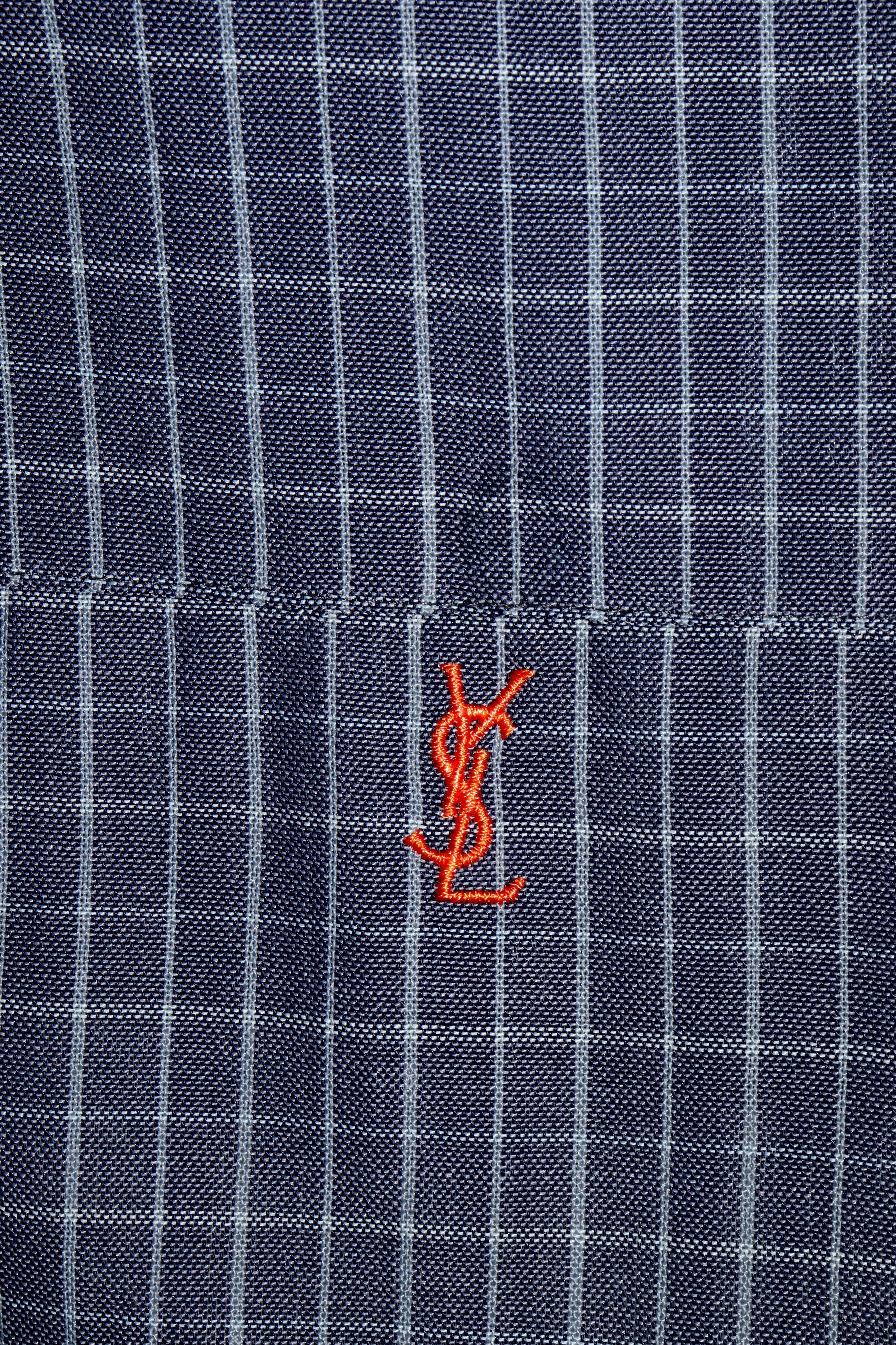 Yves Saint Laurent Logo Jacket (Grey Plaid)